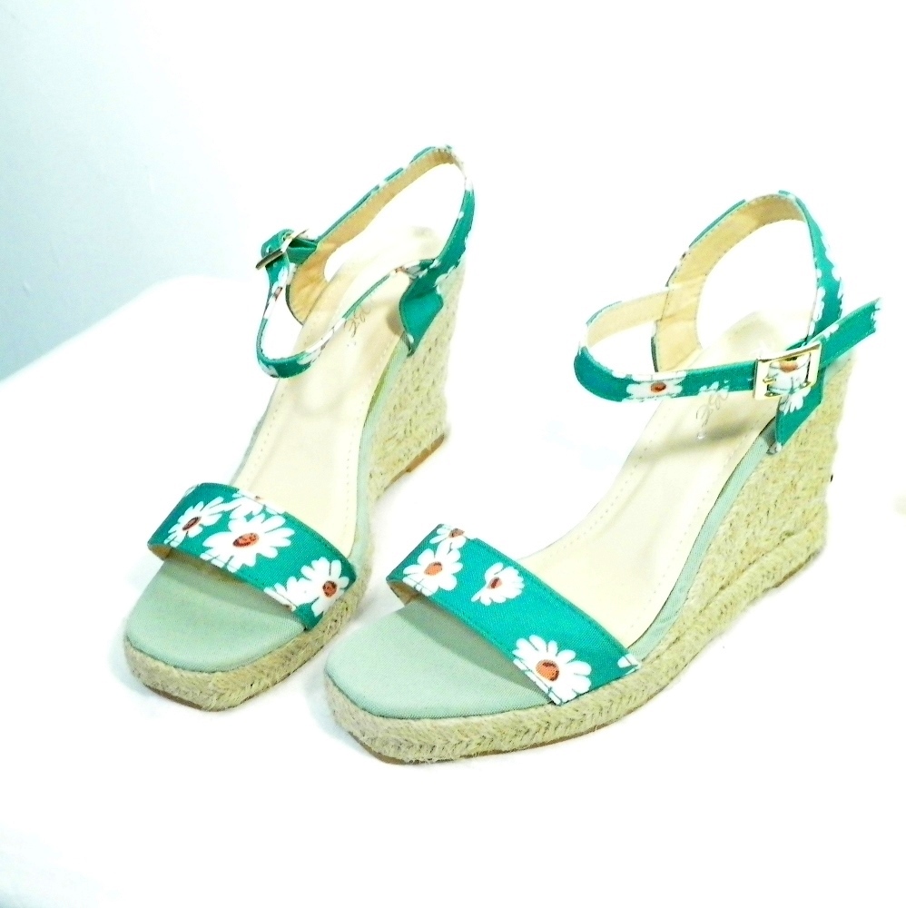 Sandales Femme Vertes Fleuries RAND BE Pointure 36 Bon état - Vue 2 - 