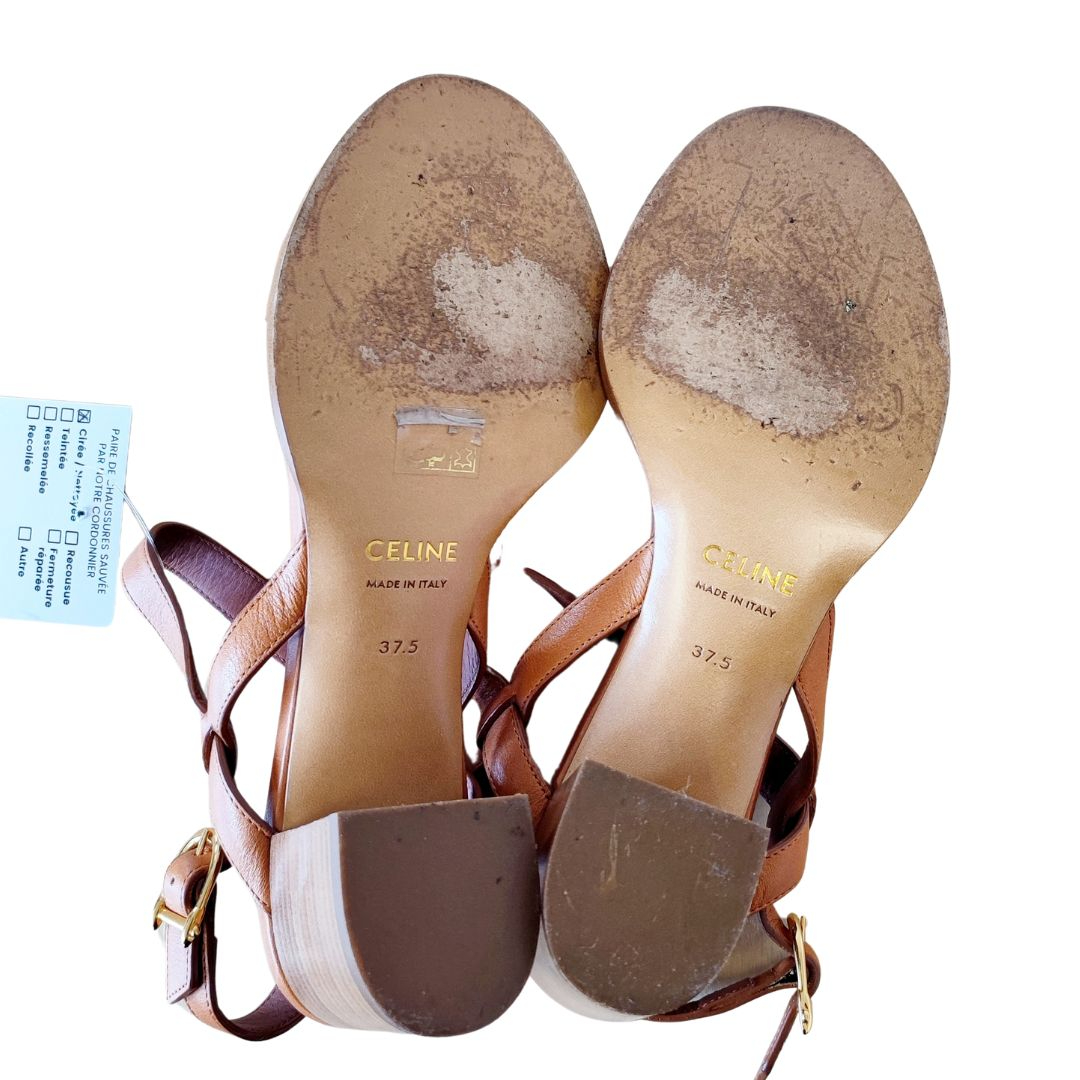 ❤ CELINE - Sandales TRIOMPHE - 37.5 - Femme  - Photo 9