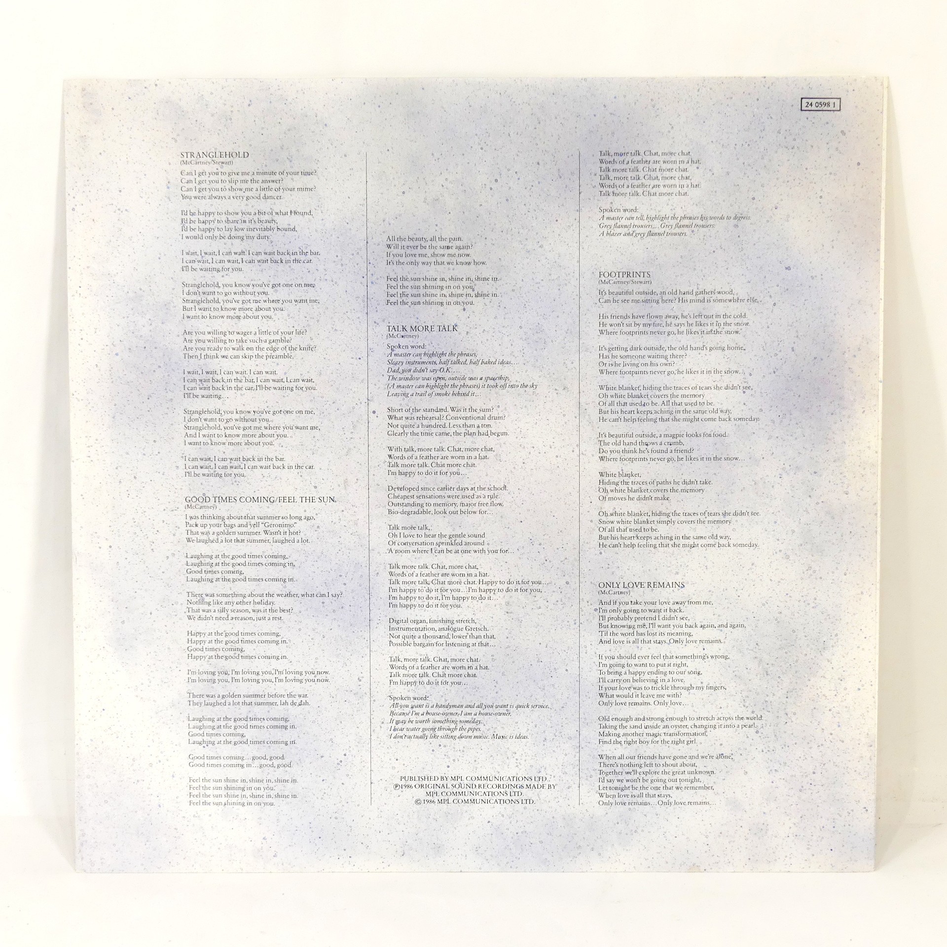 Vinyle - Paul McCartney - Press To Play - 1986 Bon état - Vue 5 - 