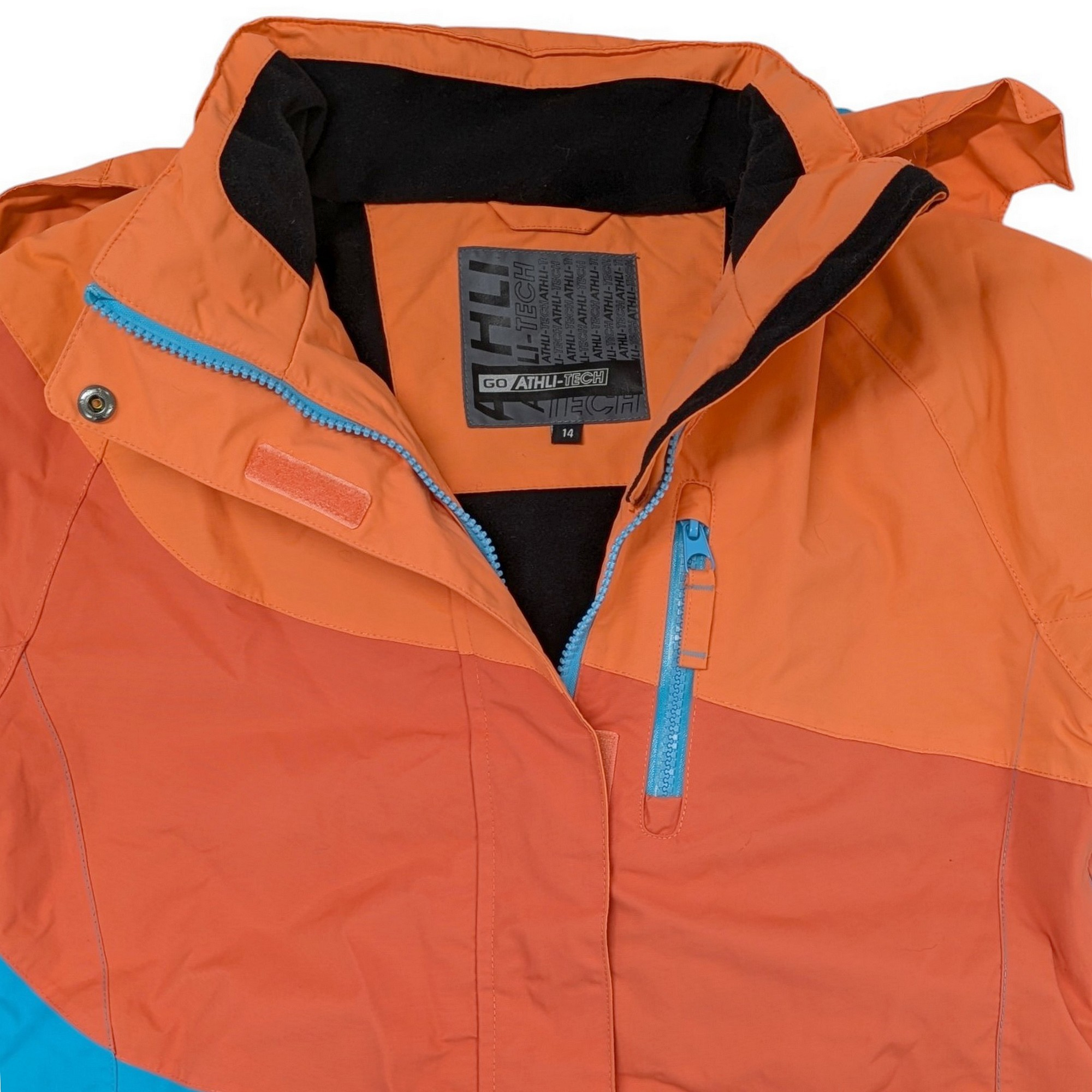 Veste de ski Go Athli-Tech 14 ans pour fille orange et bleue - Très bon état - Photo 3
