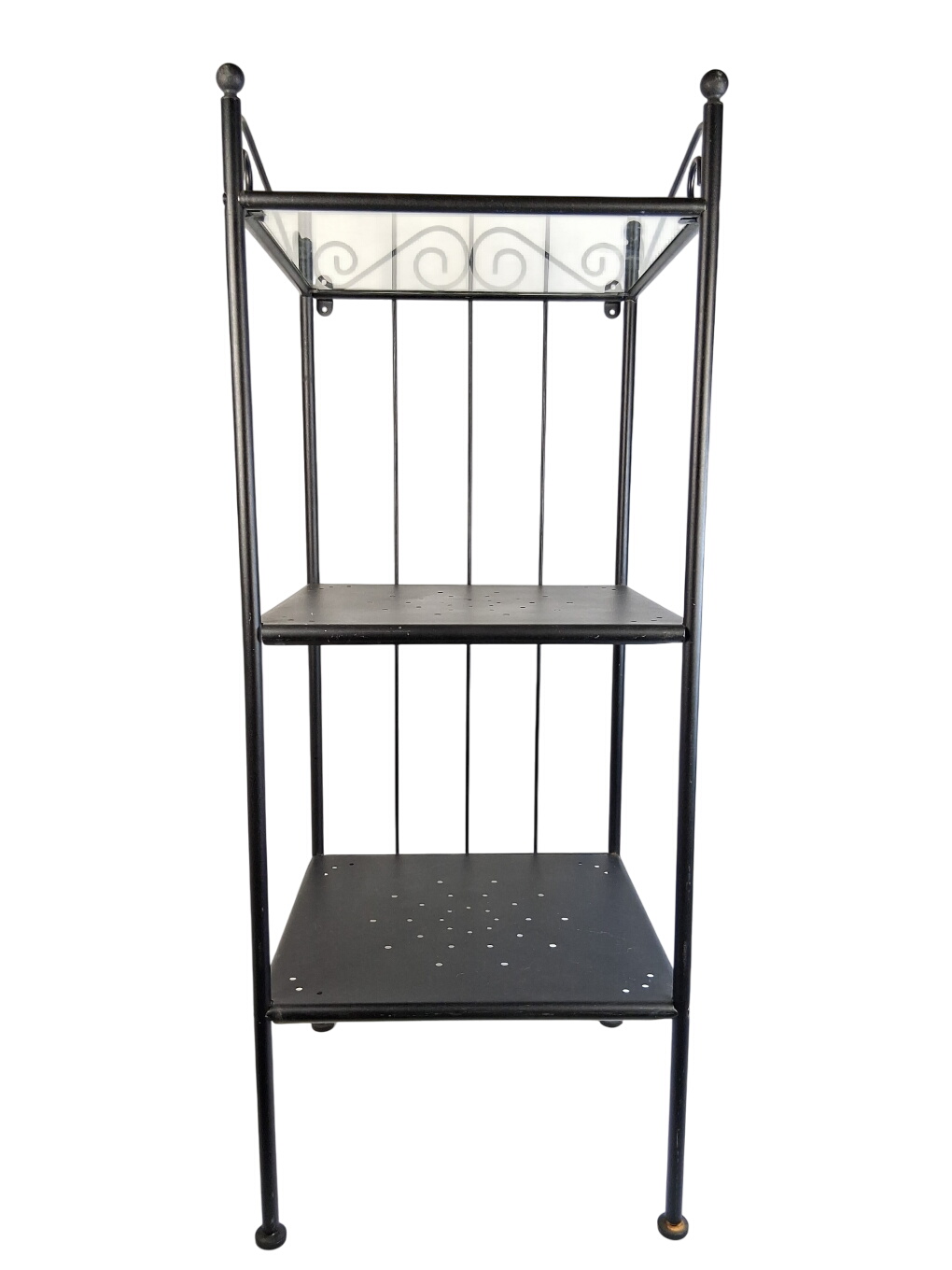 Etagère en fer forgé et verre neuve - Photo 0