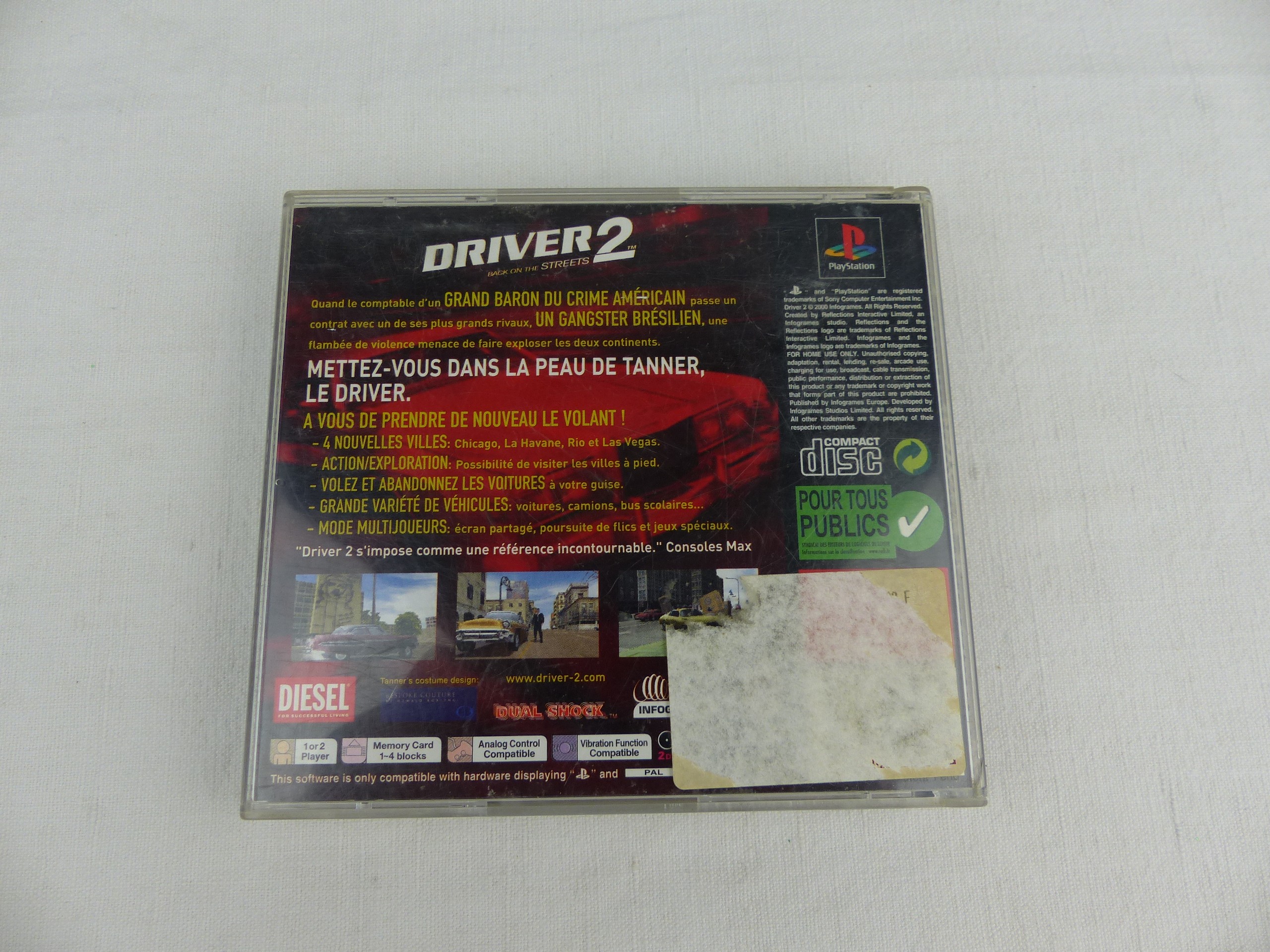 Voir photo 9 de Driver 2 Back On The Streets PS1 PlayStation Complet 2 Disques PAL FR Driver 2 Back On The Streets PS1 PlayStation Complet 2 Disques PAL FR État correct - Vue 9 -