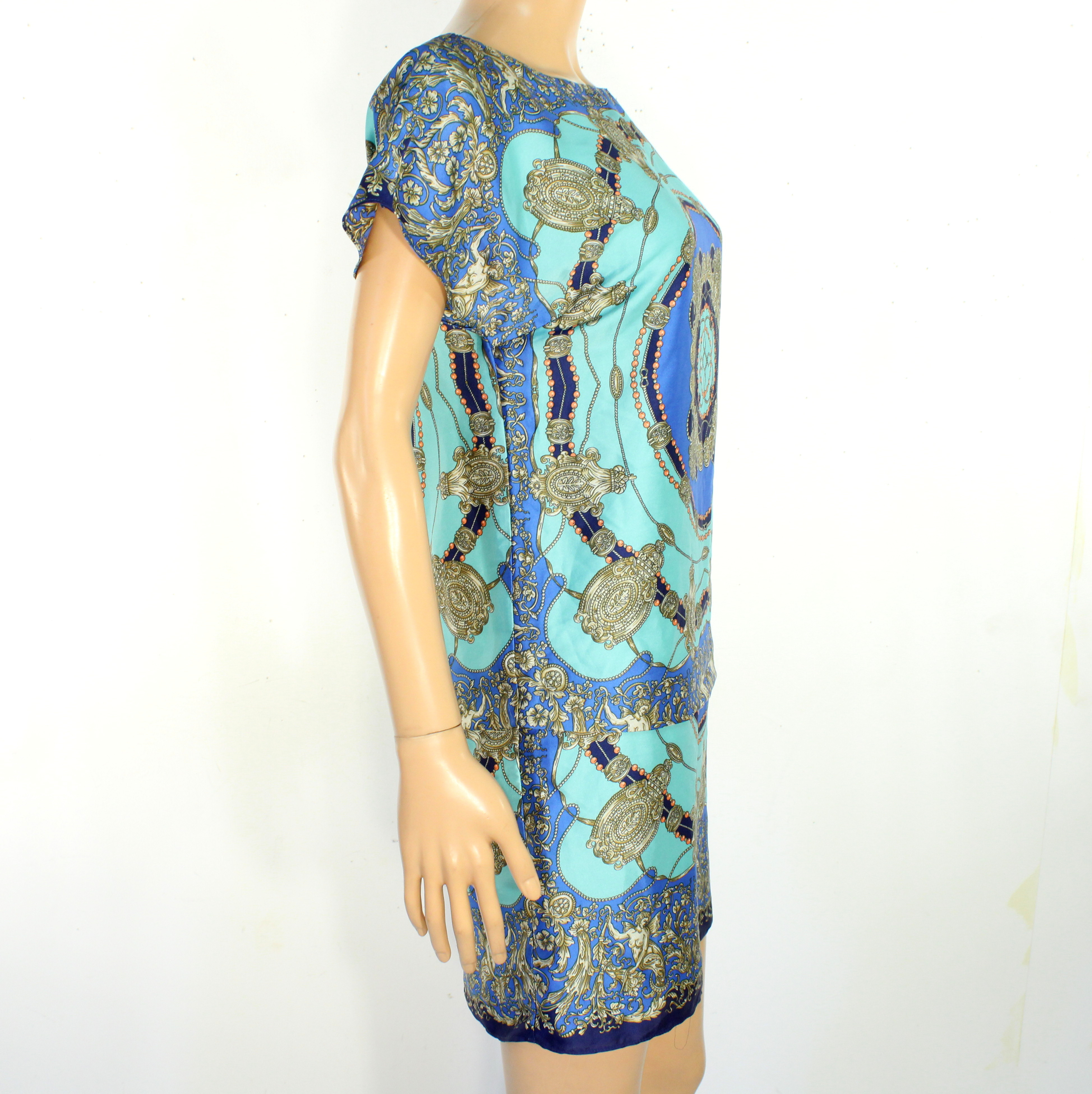 Voir photo 3 de Robe Bleue A Motifs KOOKAI Taille 34 Robe Bleue A Motifs KOOKAI Taille 34 - Vue 3 -