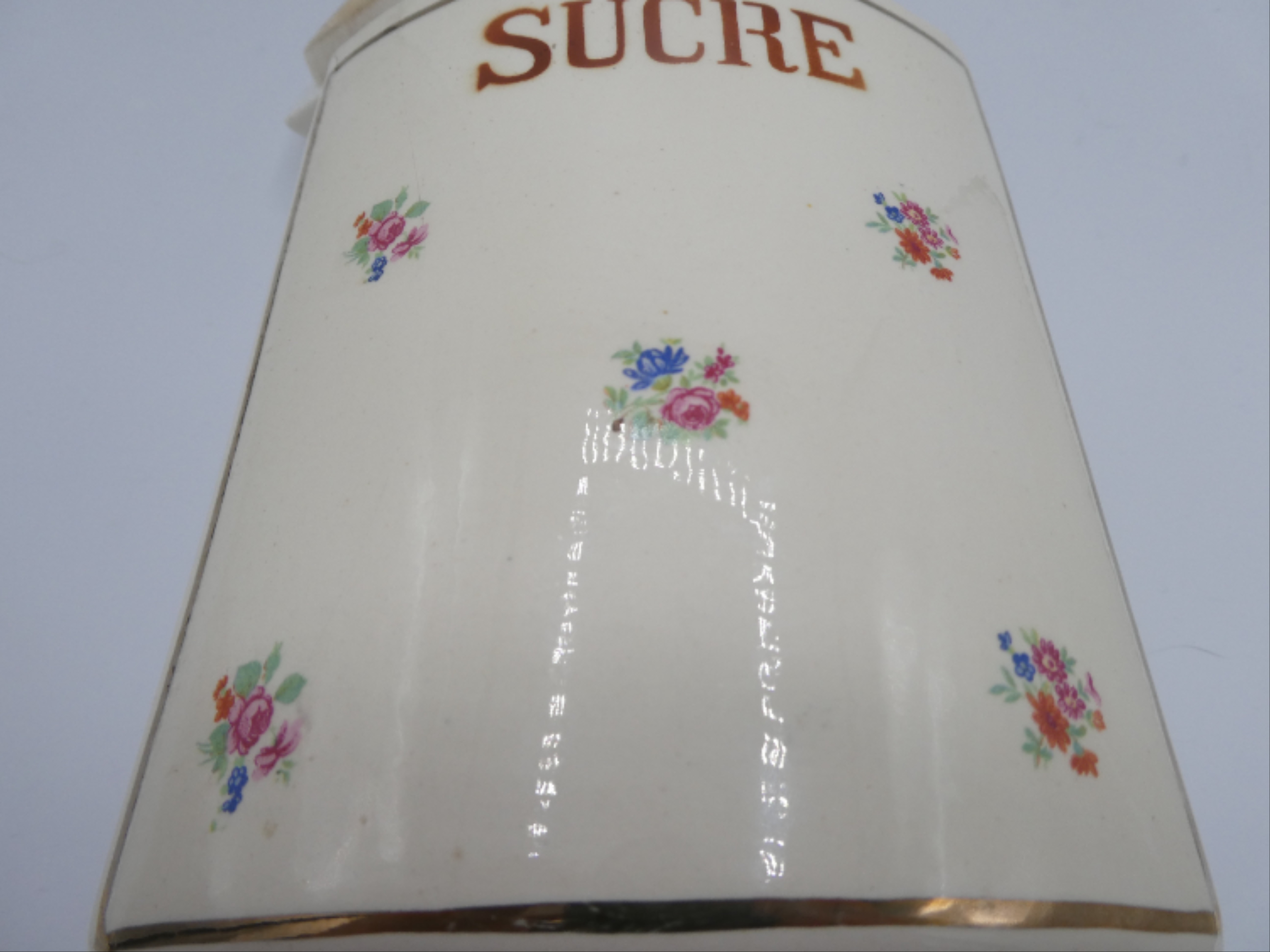 Sarreguemines - Pot à épices sucre en faïence en motif fleuri - Photo 2