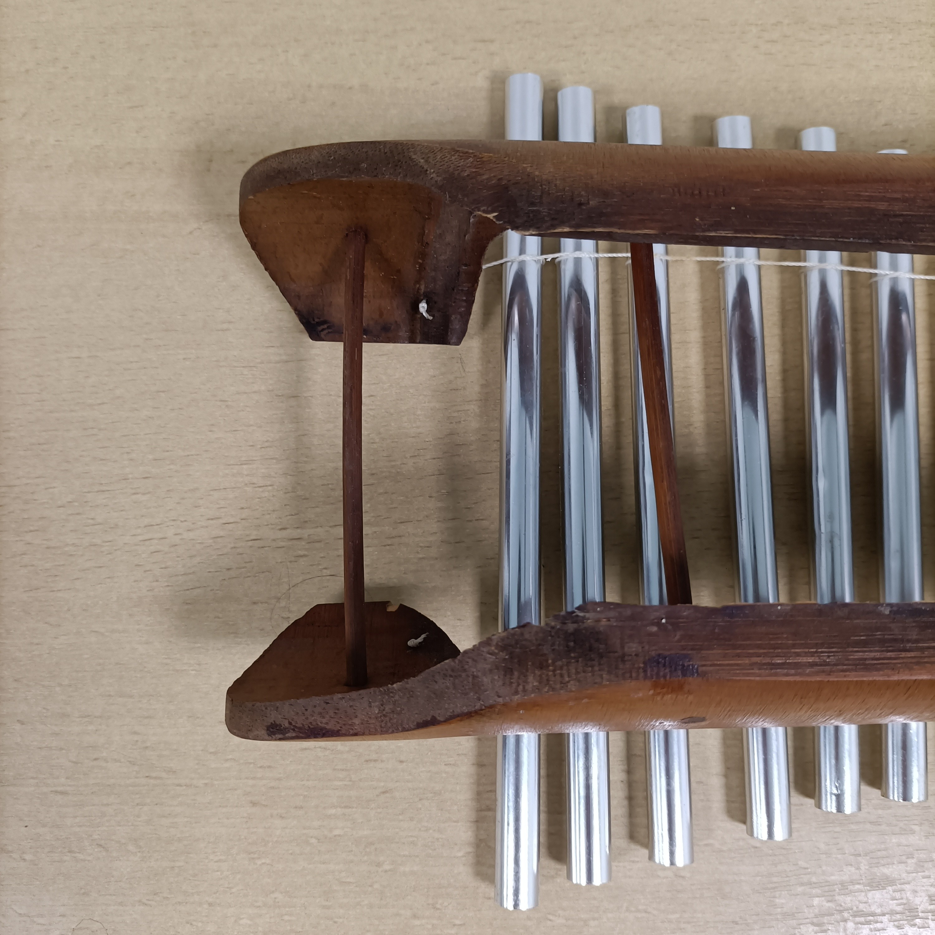 Kalimba sanza artisanale en bois massif instrument de musique ethnique déco vintage Très bon état - Vue 11 - 