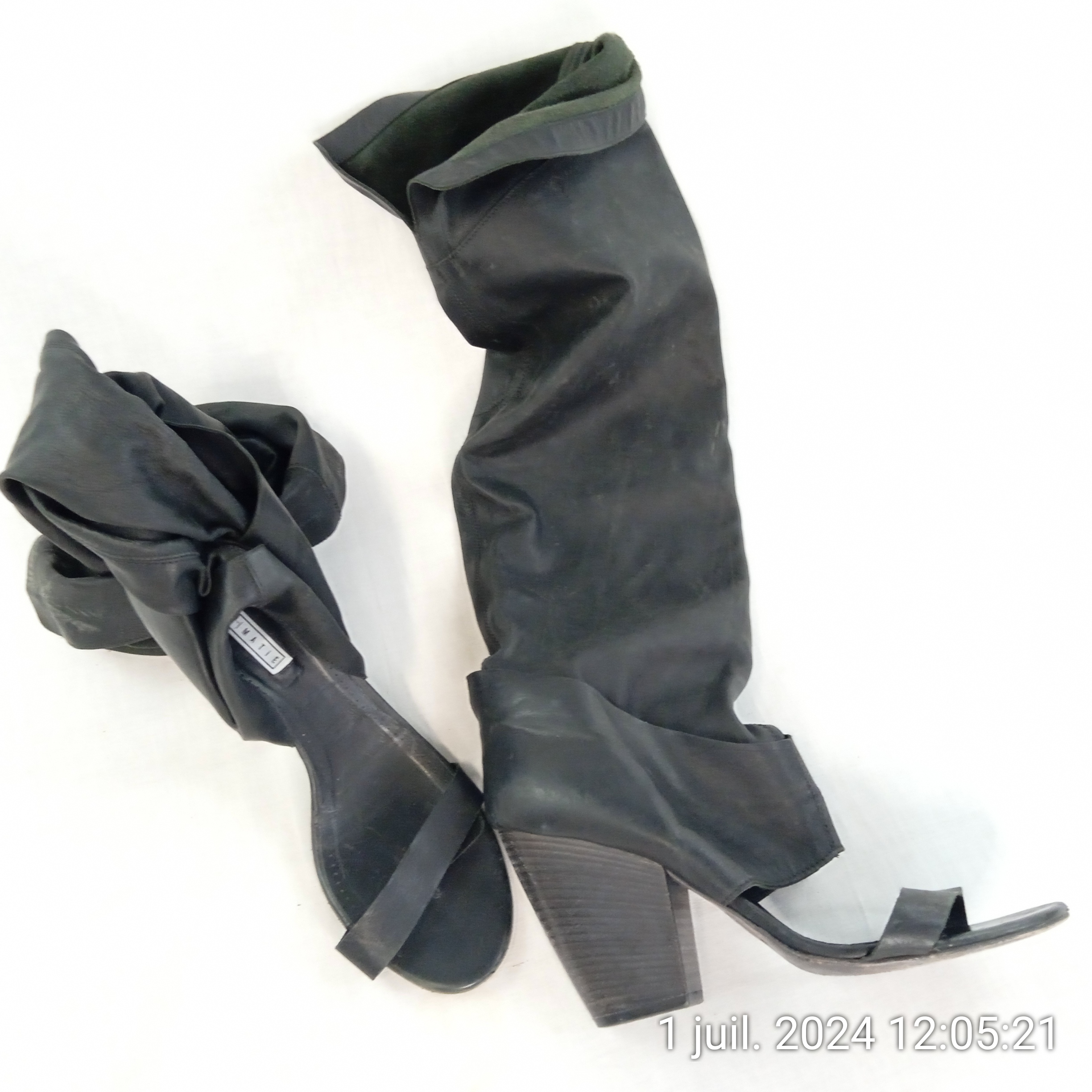 VIC MATIE CUOIO Sandales guêtres en cuir T39,5 - Bon état - Photo 2