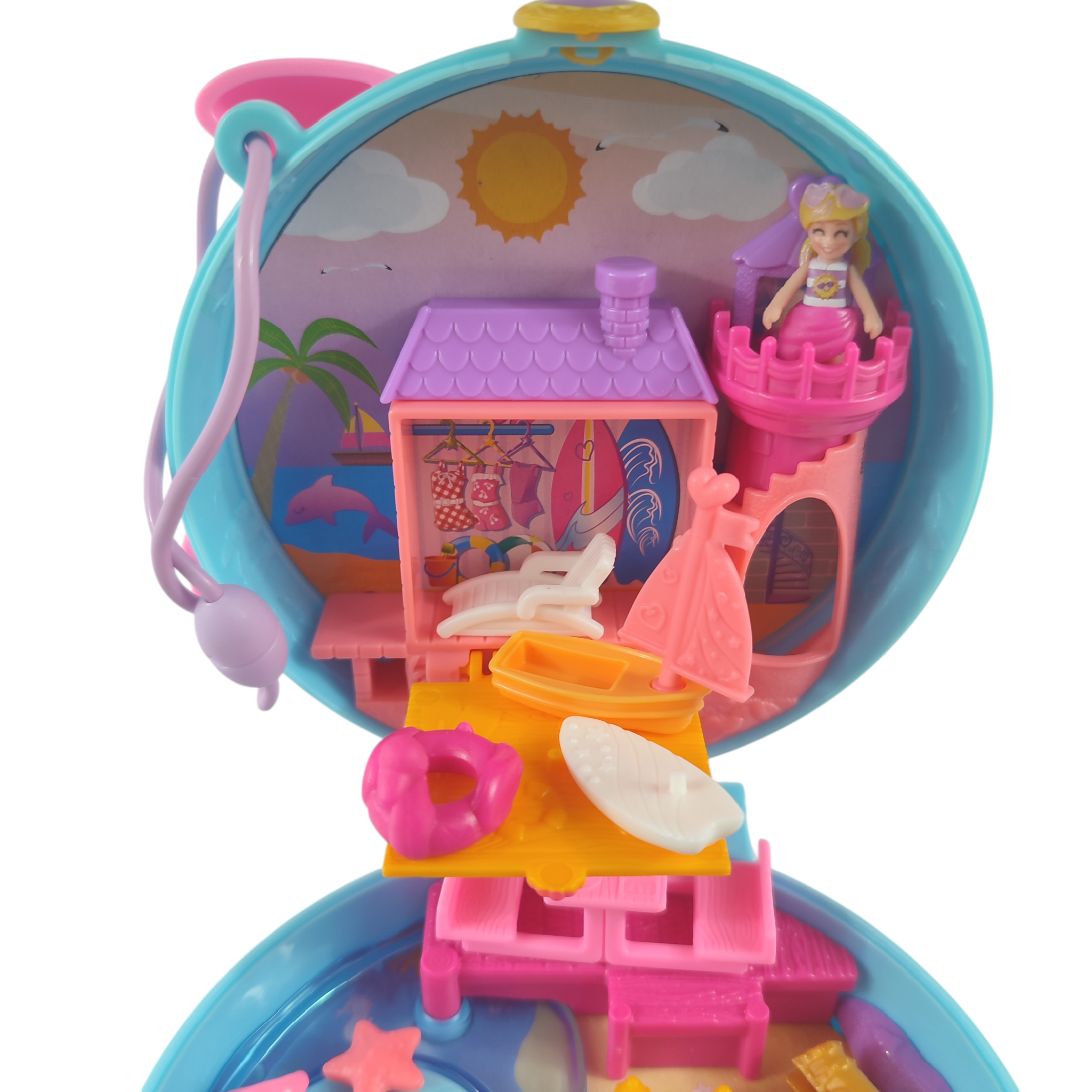 Polly Pocket "La plage du dauphin" - Mattel 2020 (complet) Bon état - Vue 6 - 