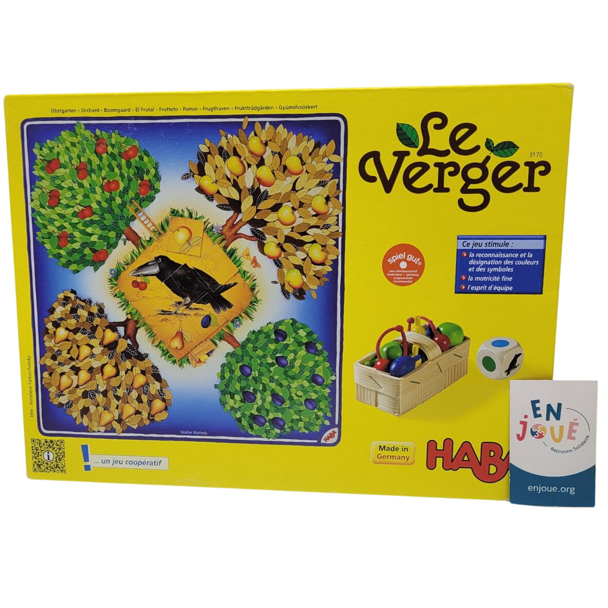 Jeu de société - Le verger un jeu coopératif - Haba - Dès 3 ans. Très bon état -  reconditionné disponible sur Label Emmaüs