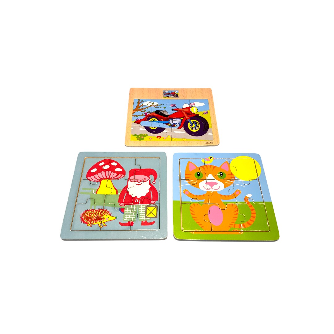 Lot de 3 puzzles en bois - Photo 2
