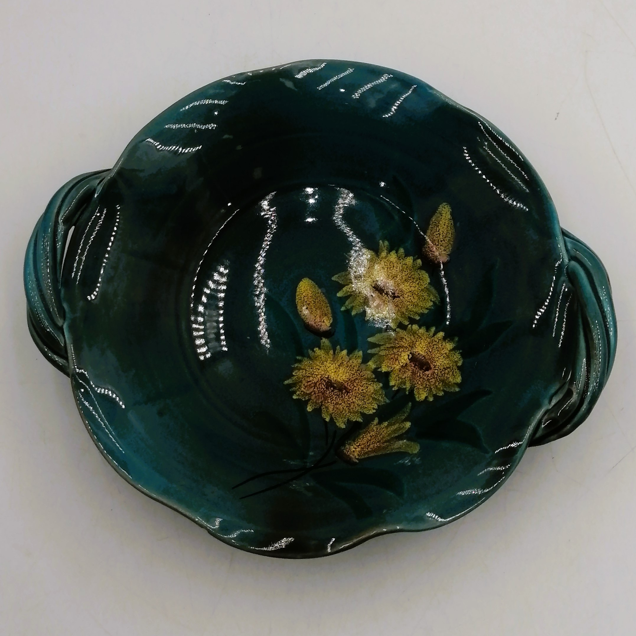 Coupe à fruit florale Vallauris - Bon état - Photo 2