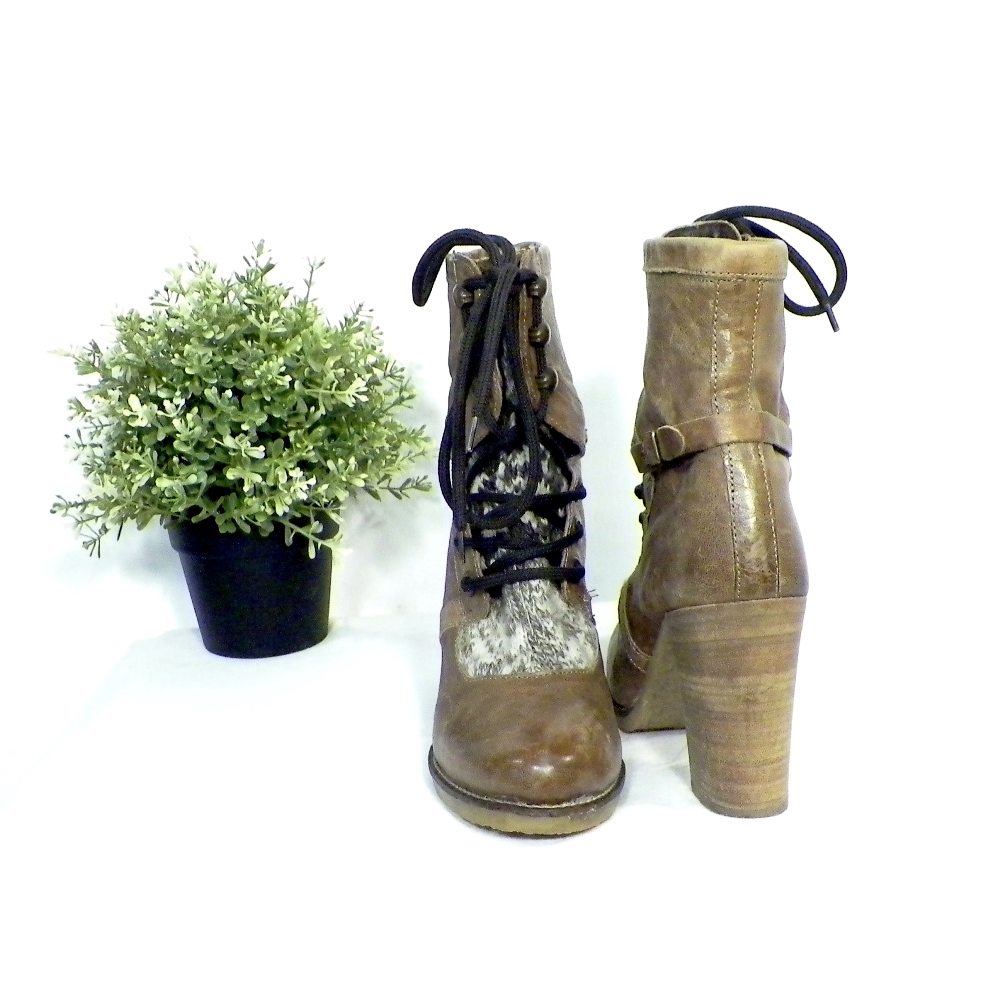 Bottine Femme en Cuir Marron Taille 37 Bon état - Vue 4 - 
