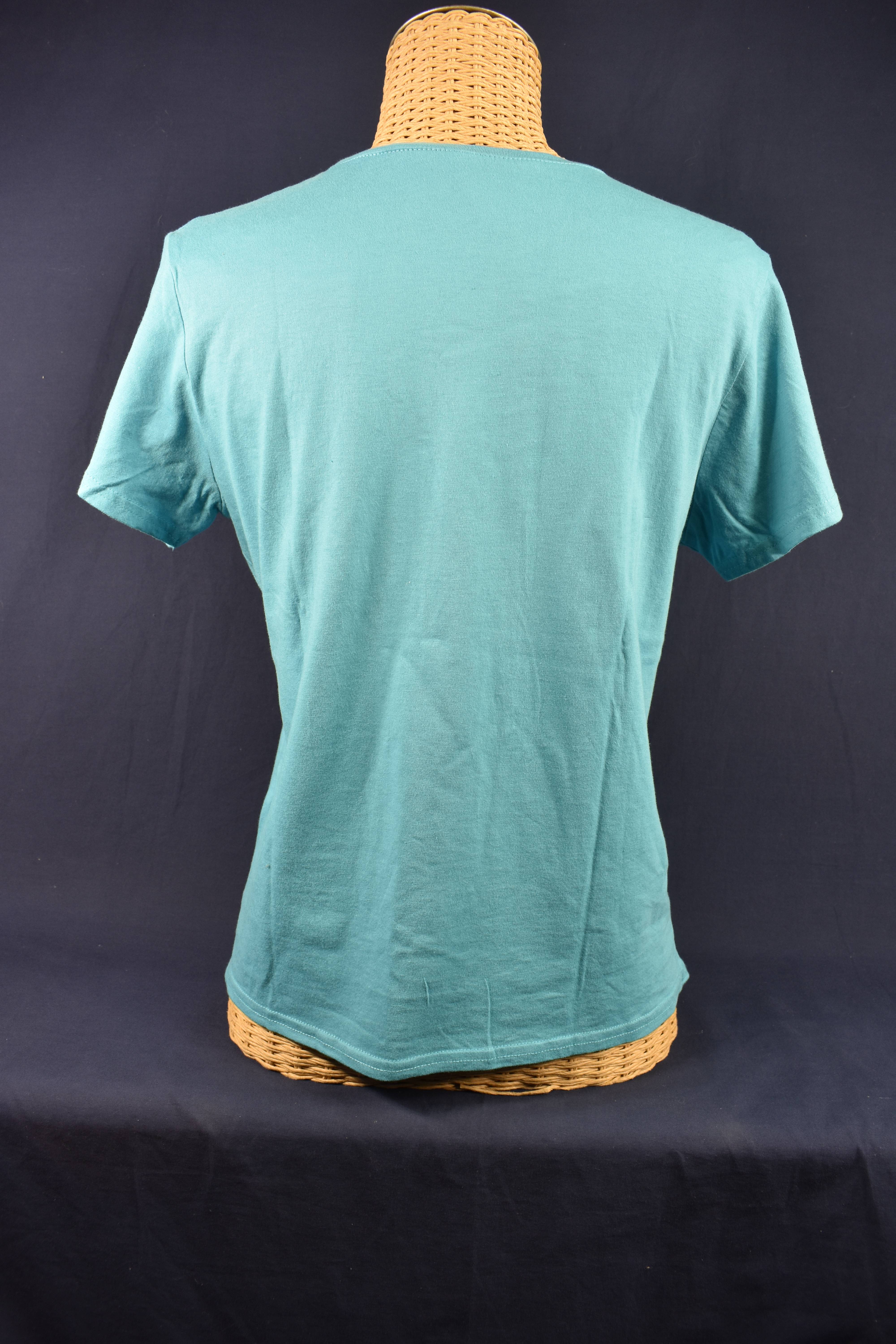 T-Shirt Collector Turquoise et blanc "femme" Un VIOLON SUR LE SABLE-SUMMER 2010, Royan Plage, taille XL.  - Vue 3 - 