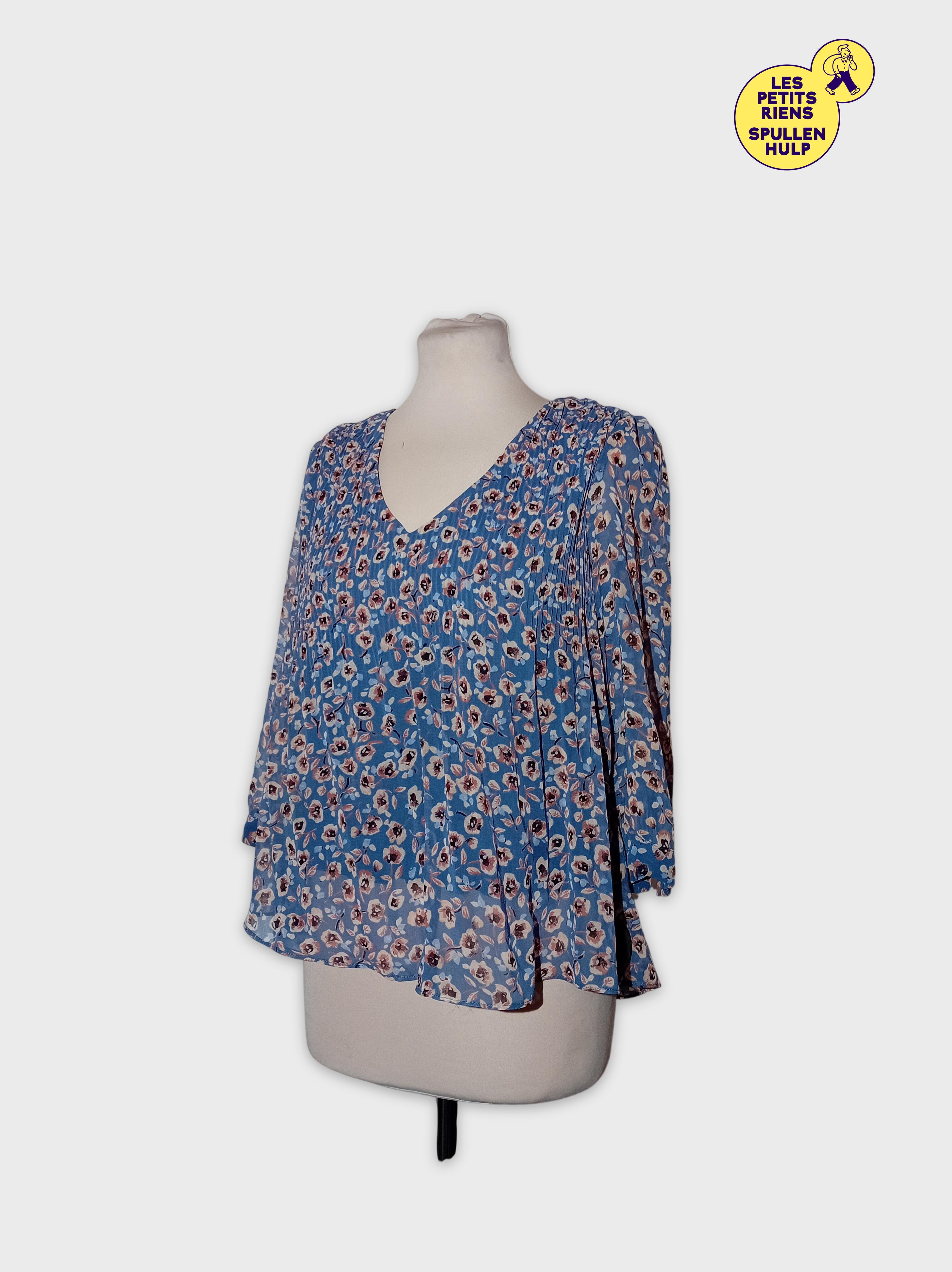 Blouse Fleurie Smockée Maison 123 Bleue S 36 (T4161) Très bon état -  reconditionné disponible sur Label Emmaüs