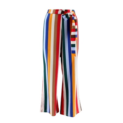 Pantalon fluide multicolore à rayures - Femme - MINE - Taille S - Photo 0