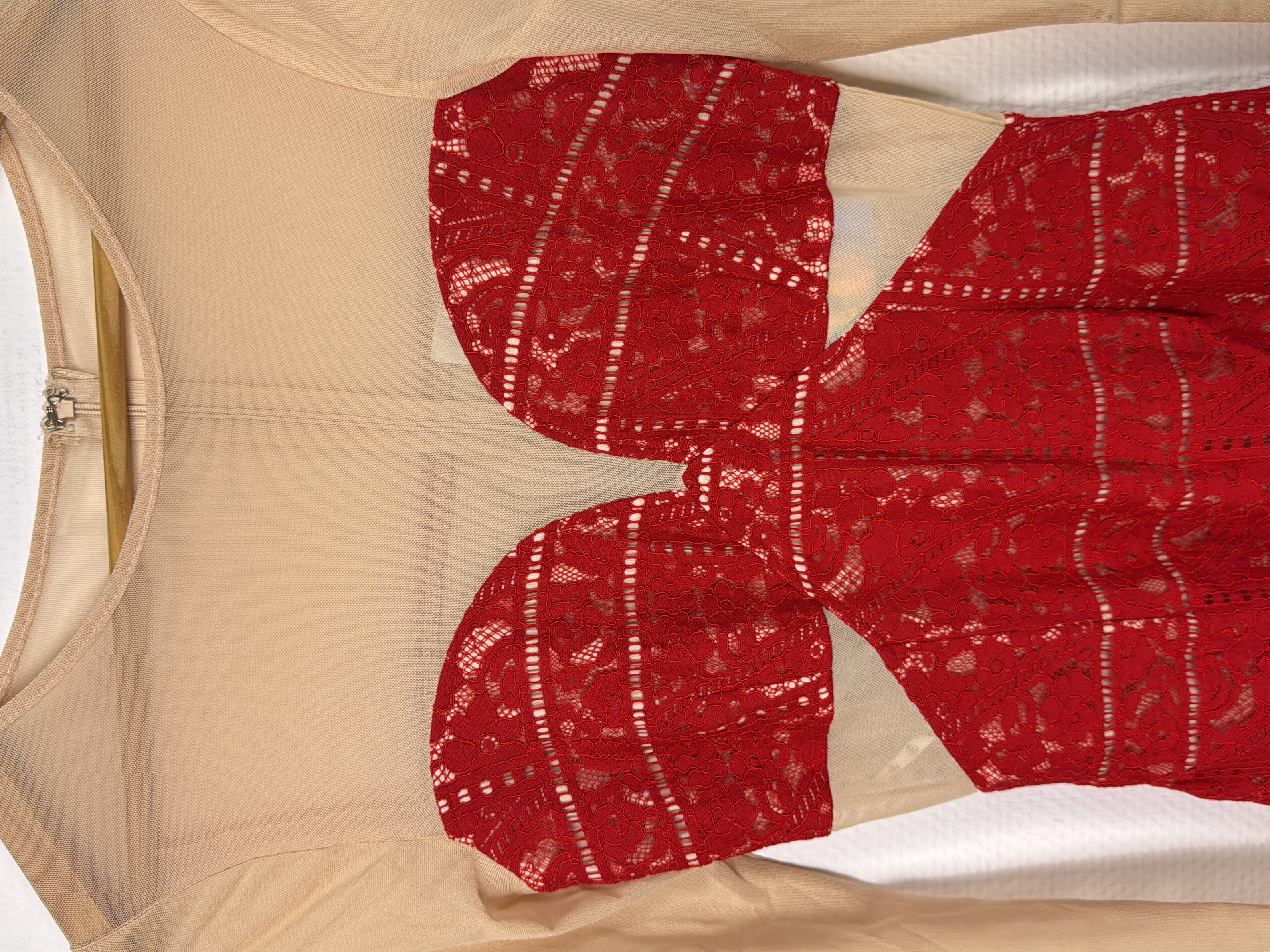 Missguided robe rouge dentelle tulle S - Photo 2