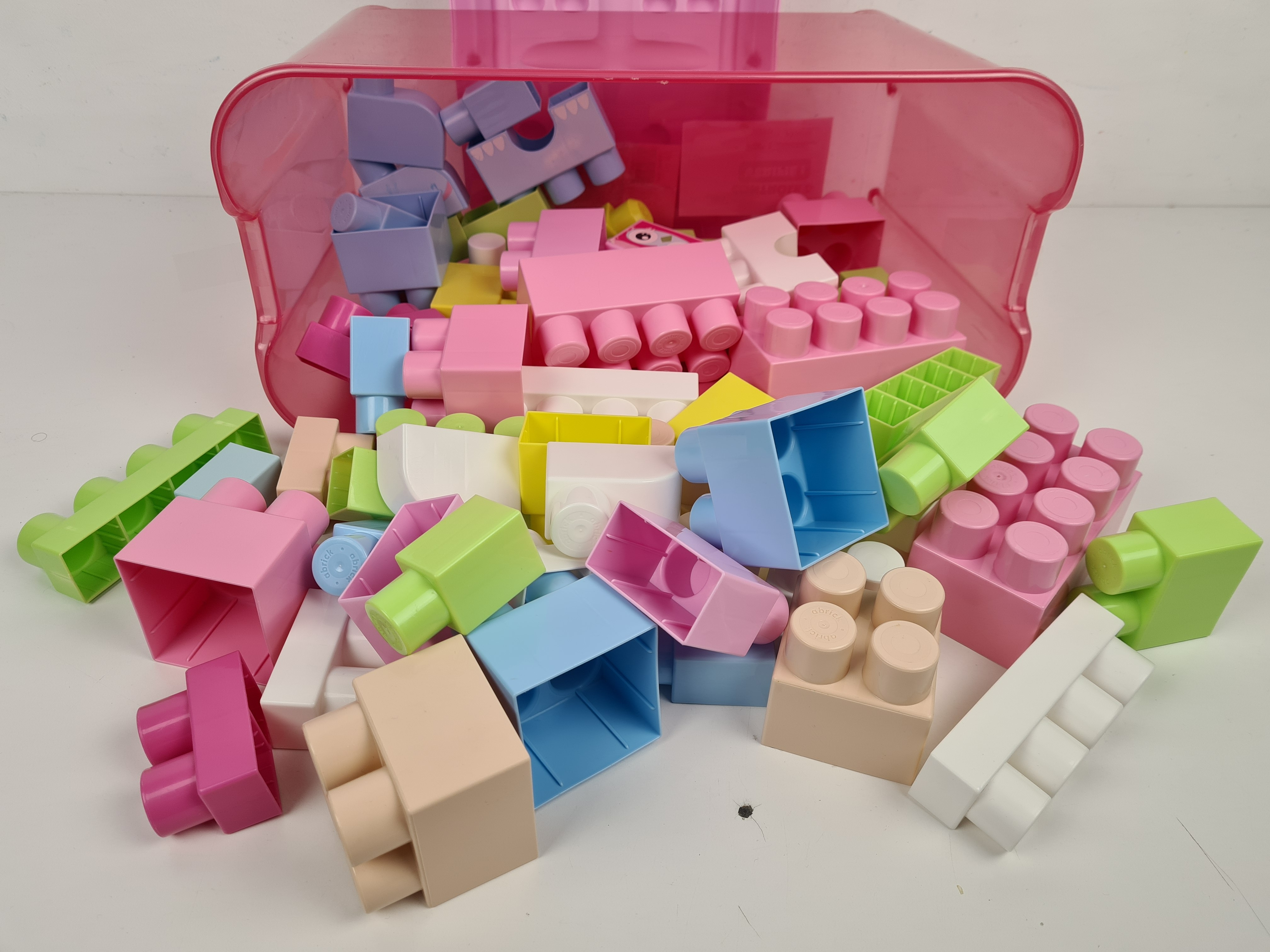 Jeu de Construction - Baril Rose + Briques À Empiler Animaux 50 pièces - Abrick Maxi - 12 mois + Bon état - Vue 2 - 