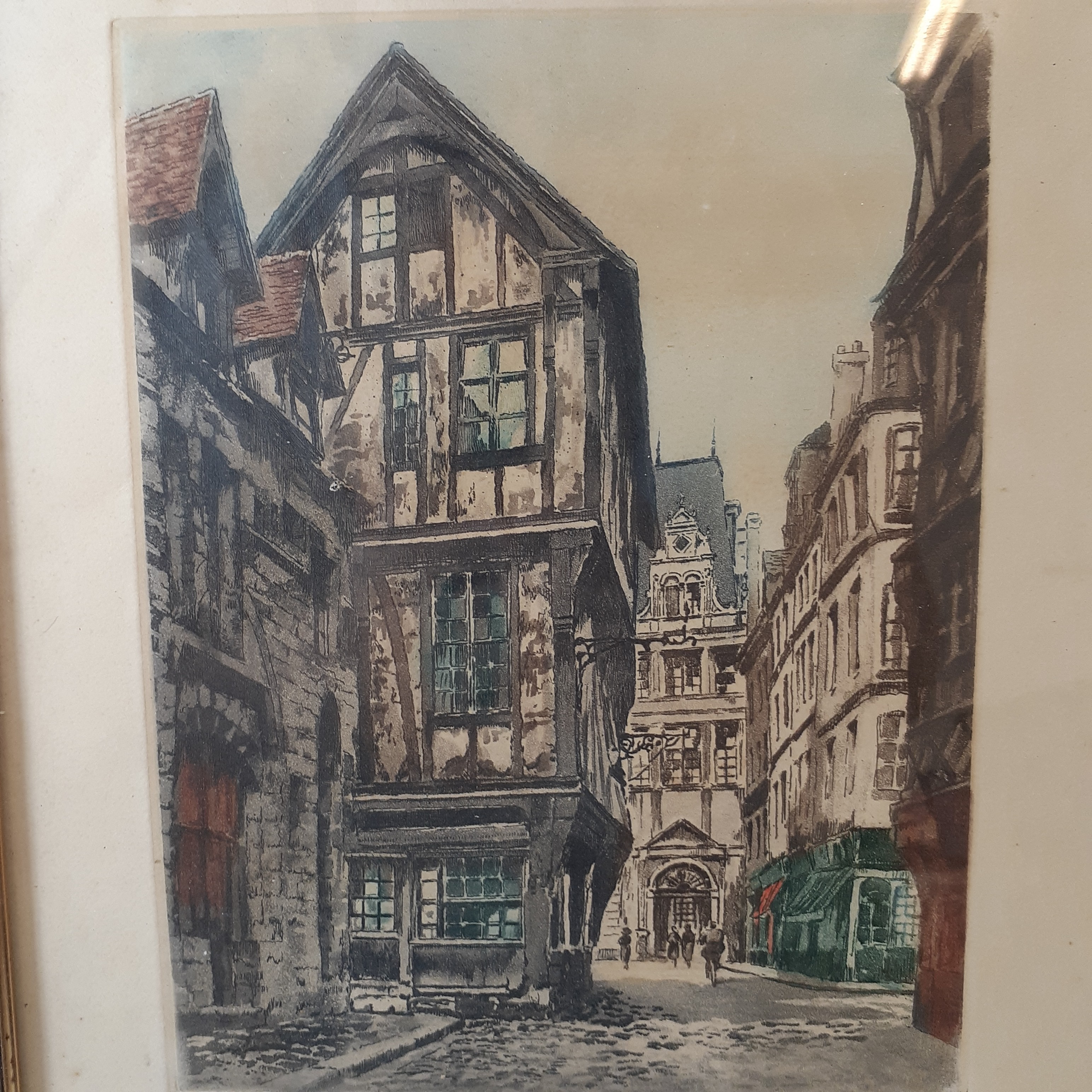 Voir photo 4 de Lithographie signée - Rouen rue Saint Romain Lithographie signée - Rouen rue Saint Romain Très bon état - Vue 4 -