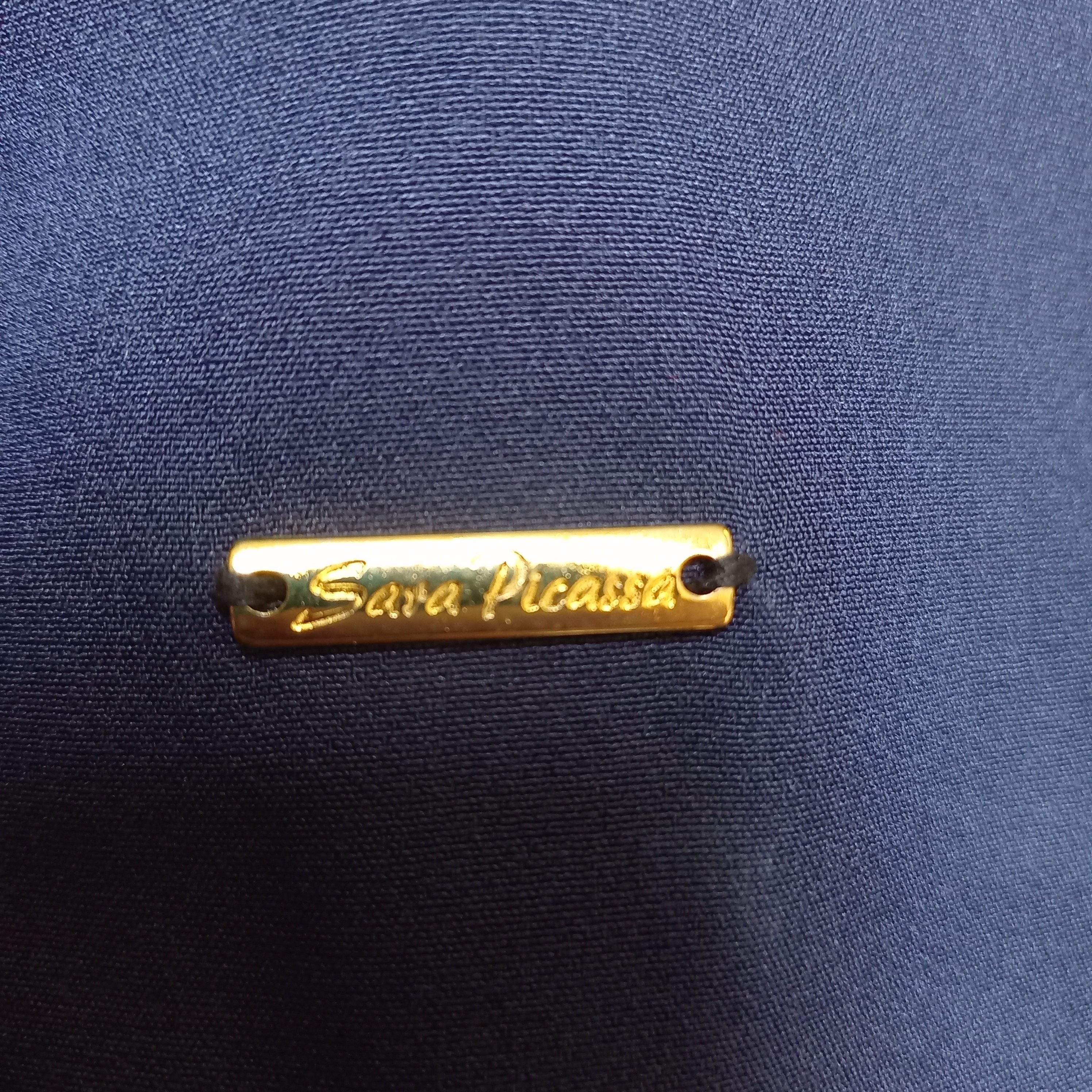 Robe marine avec poches TXL "cosmos" plaque dorée Sara Picassa  - Vue 4 - 
