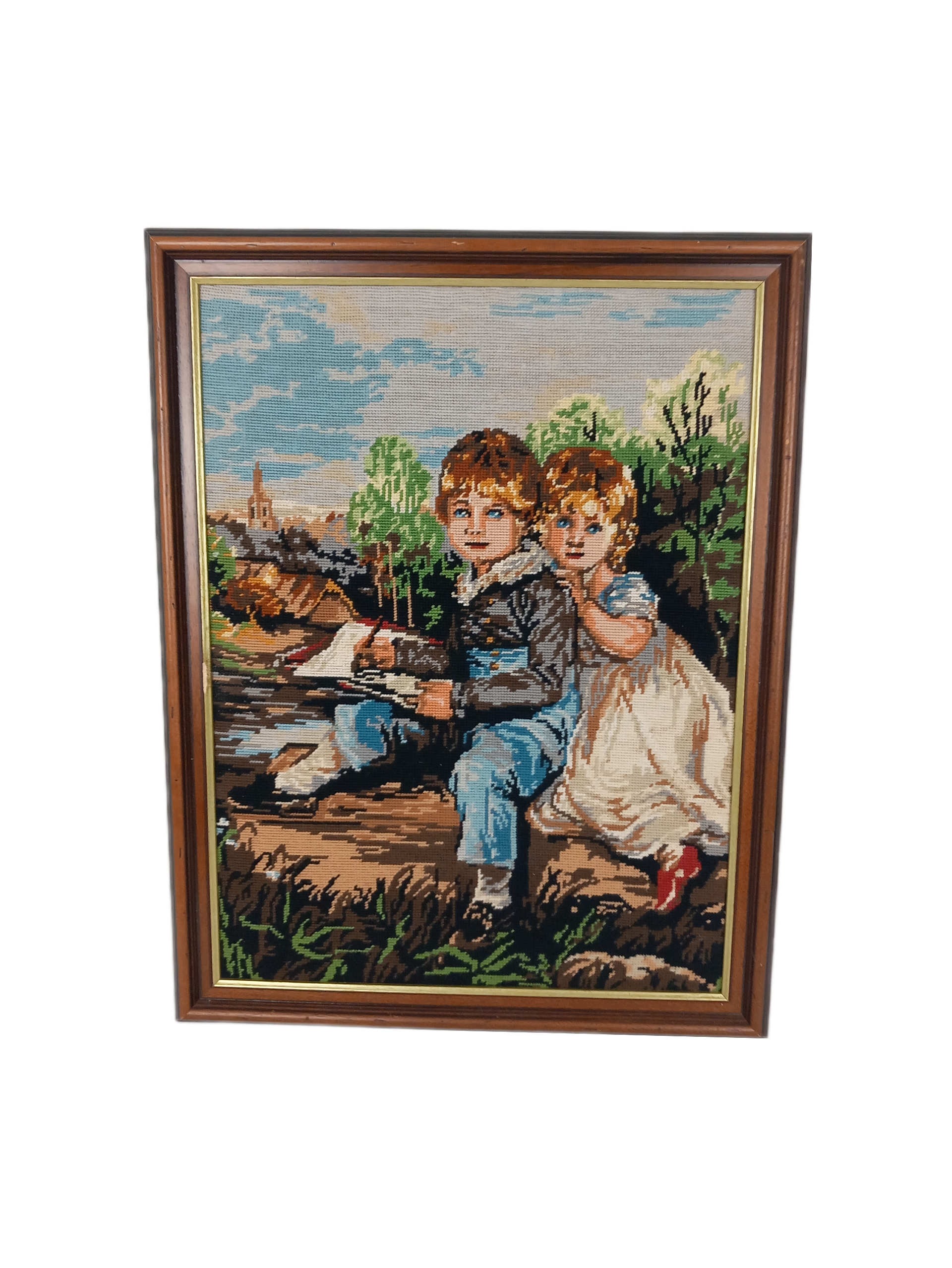 Tableau Canevas Vintage En Tapisserie - Très bon état - Photo 3