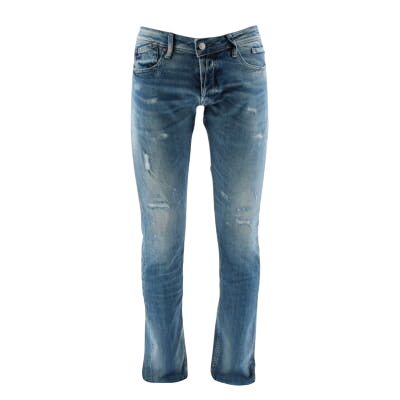 Jeans bleu effets délavé et déchiré - Homme - le temps des Cerises - Taille 40 - Photo 0