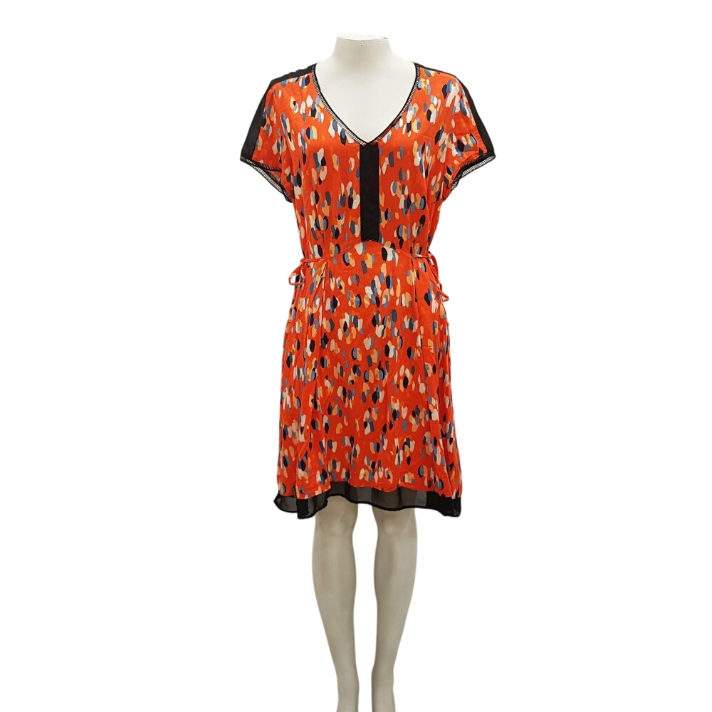 Robe orange vif imprimée - MISS CAPTAIN - Taille 38 - Photo 0