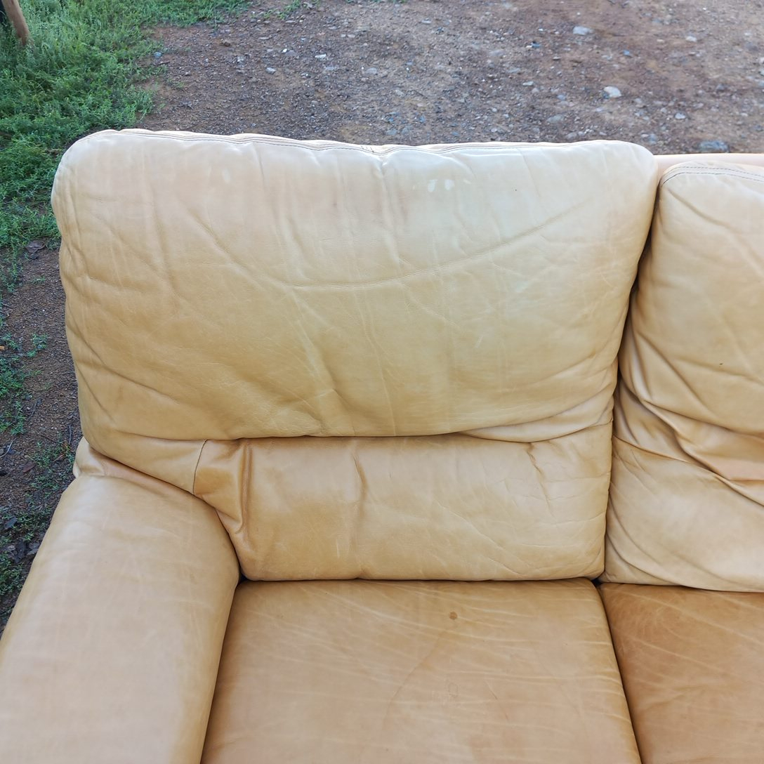 Canapé 3 Places en Cuir Design Gérard Guermonprez - État correct - Photo 13