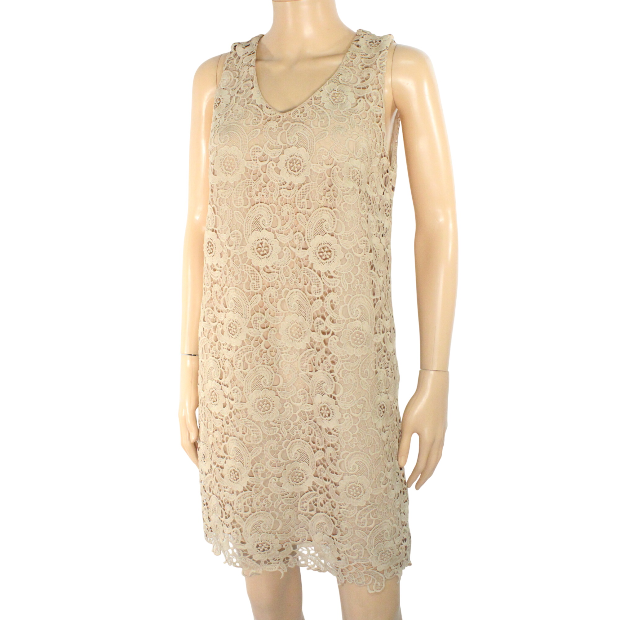 Robe Beige & Dentelle DEBY DEBO Taille S Très bon état -  reconditionné disponible sur Label Emmaüs