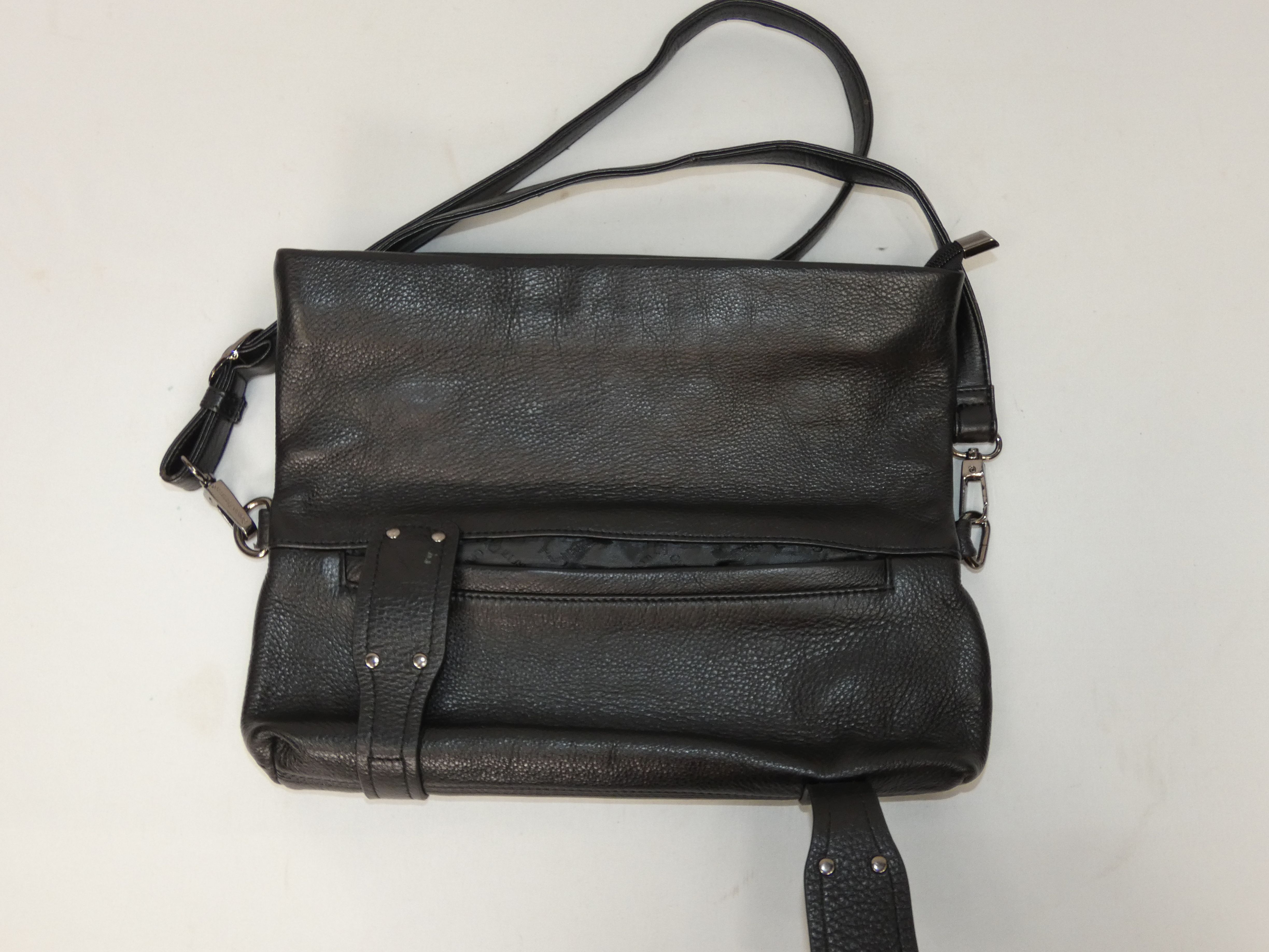Sac à bandoulière en cuir noir de marque Giorgio FERRETTI - Photo 1