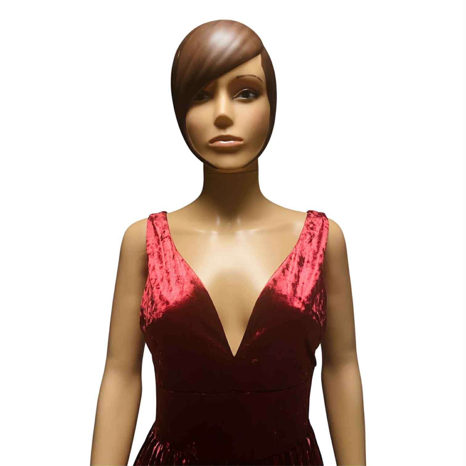 Robe en velours rouge style élégant avec décolleté plongeant et dos en V - Guess - S  - Vue 3 - 
