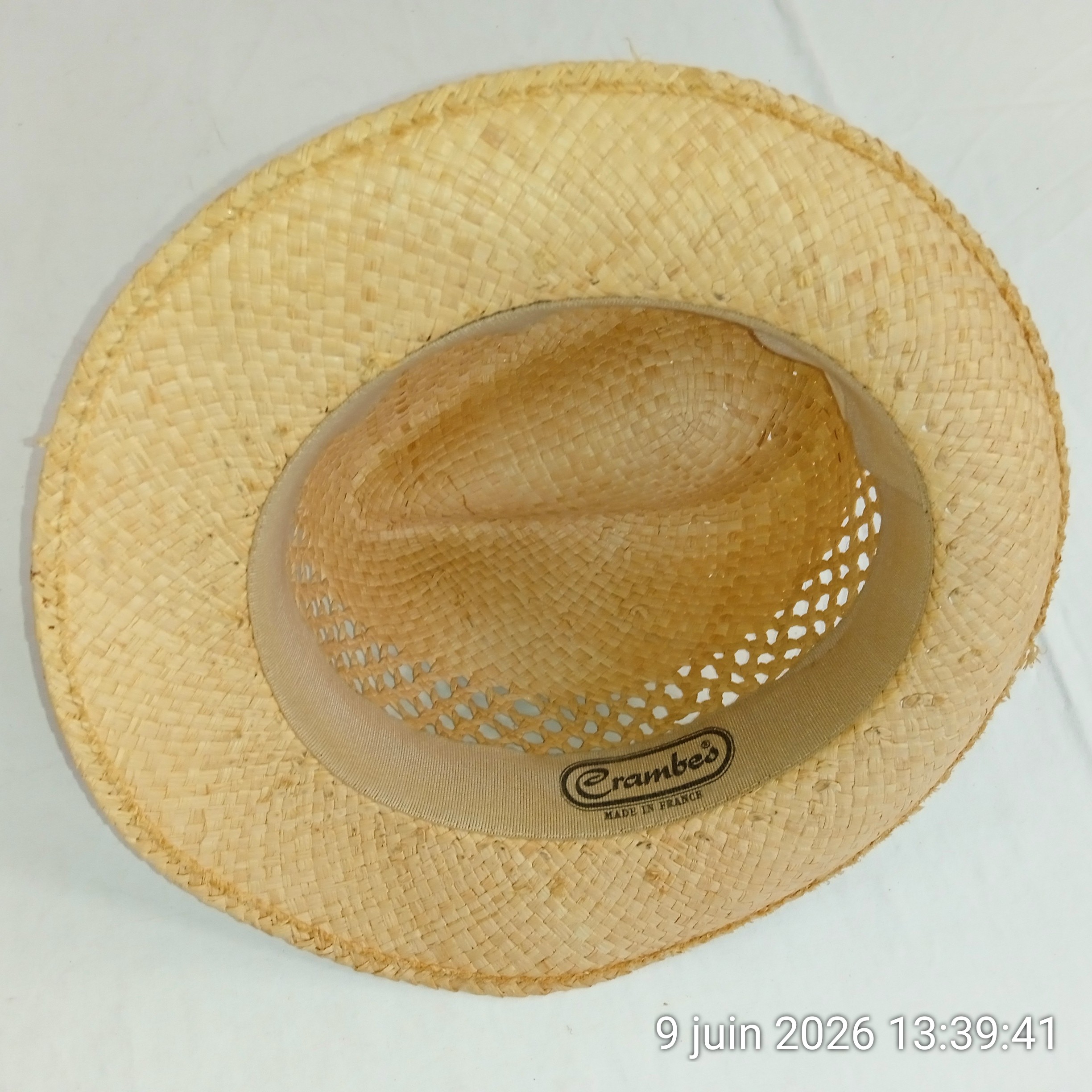 Chapeau Crambes Made in France tressée en fibre végétale T. 57 Bon état - Vue 4 - 