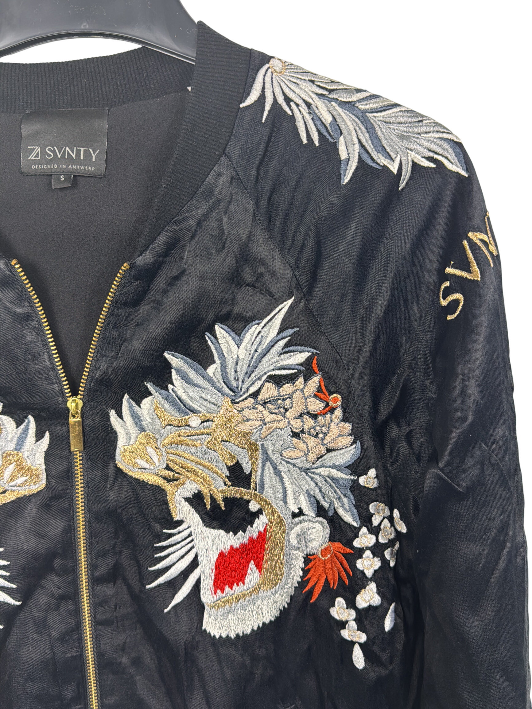 Blouson Bomber Svnty Noir Brodé 🌸 - Photo 1