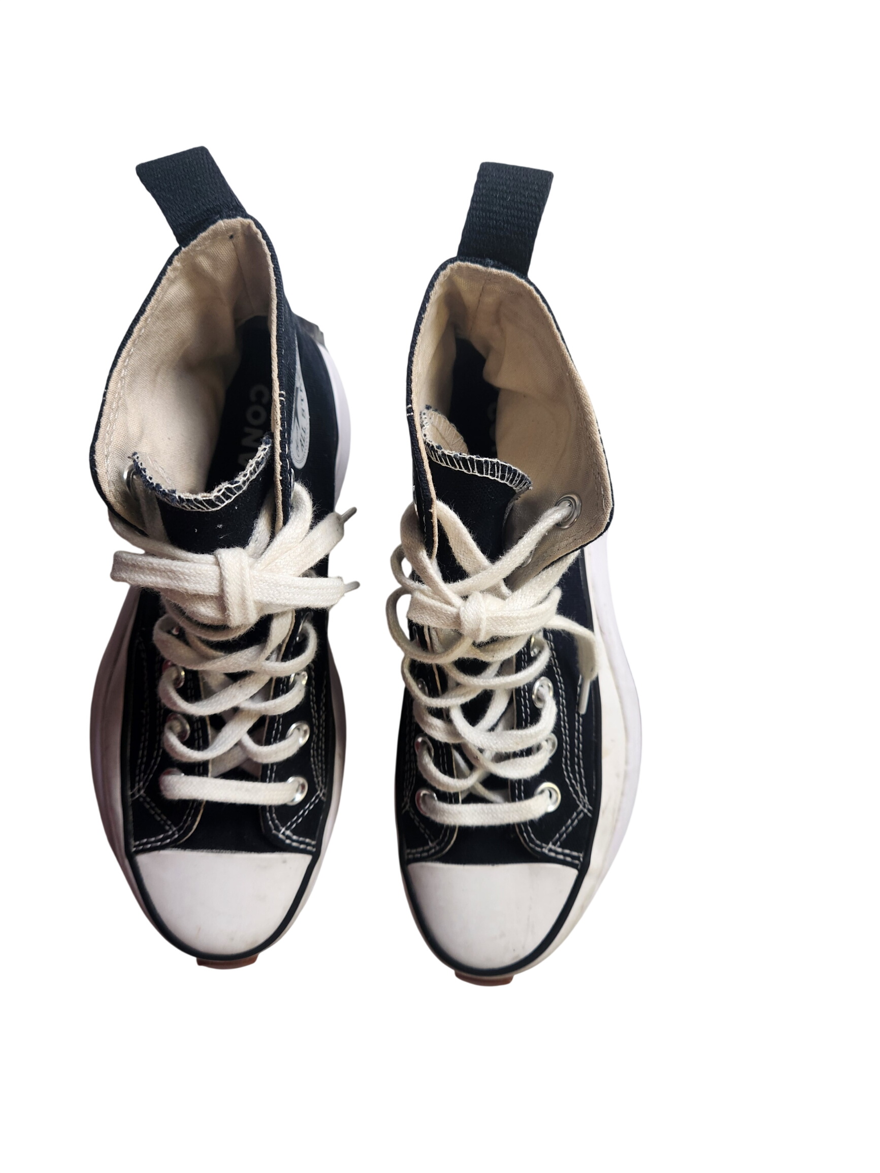 Converse – baskets noirs/ blanc en toile – pointure 37 Bon état -  reconditionné disponible sur Label Emmaüs