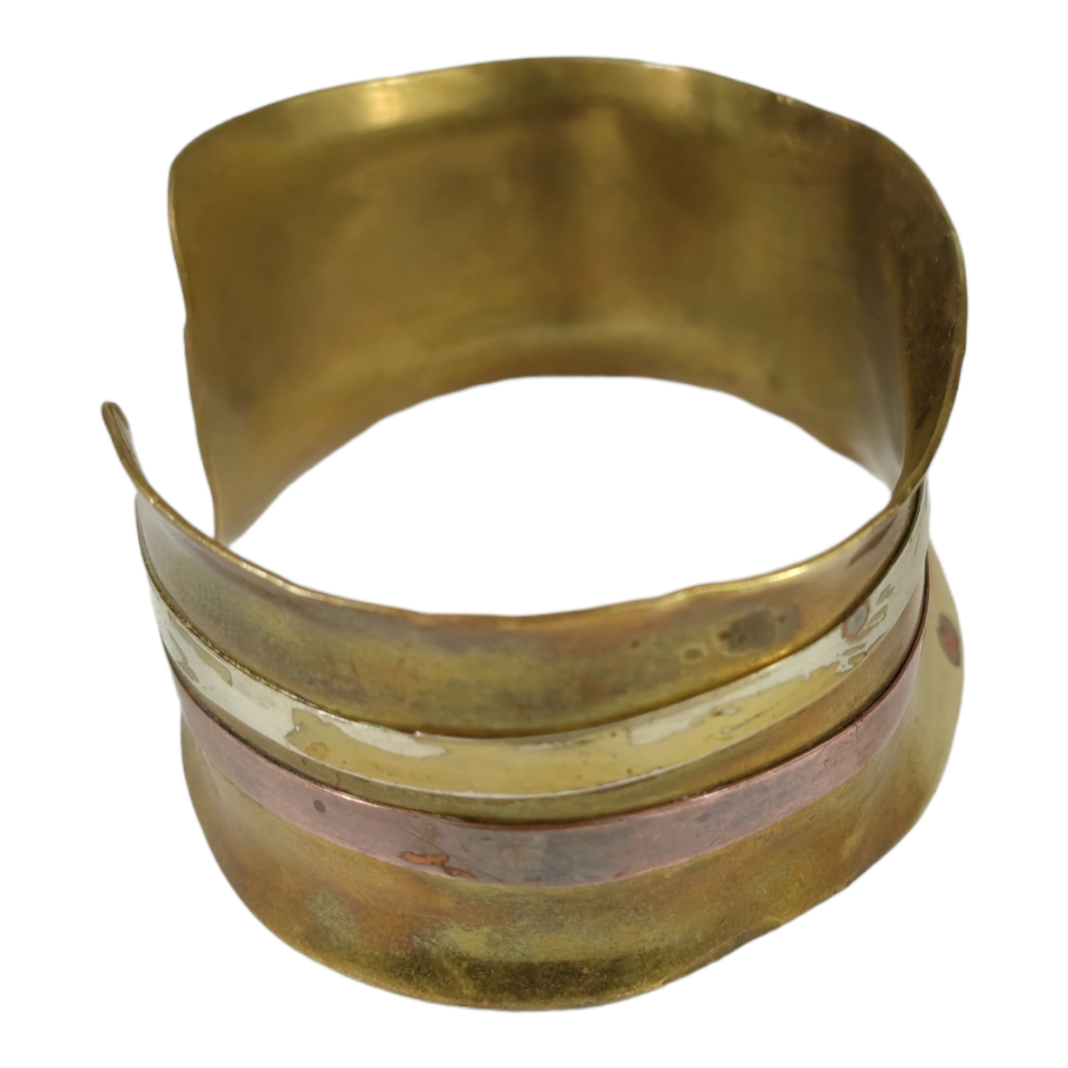 Bracelet Vintage En Laiton Massif - Patine élégante, Occasion Avec Quelques Traces D'usure
