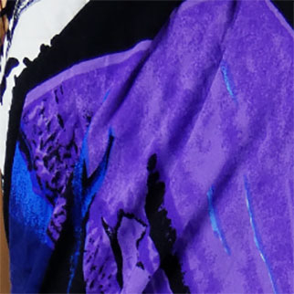 Paréo bleu, noir et violet imprimé dauphins - Femme - 150*107 cm - Photo 2