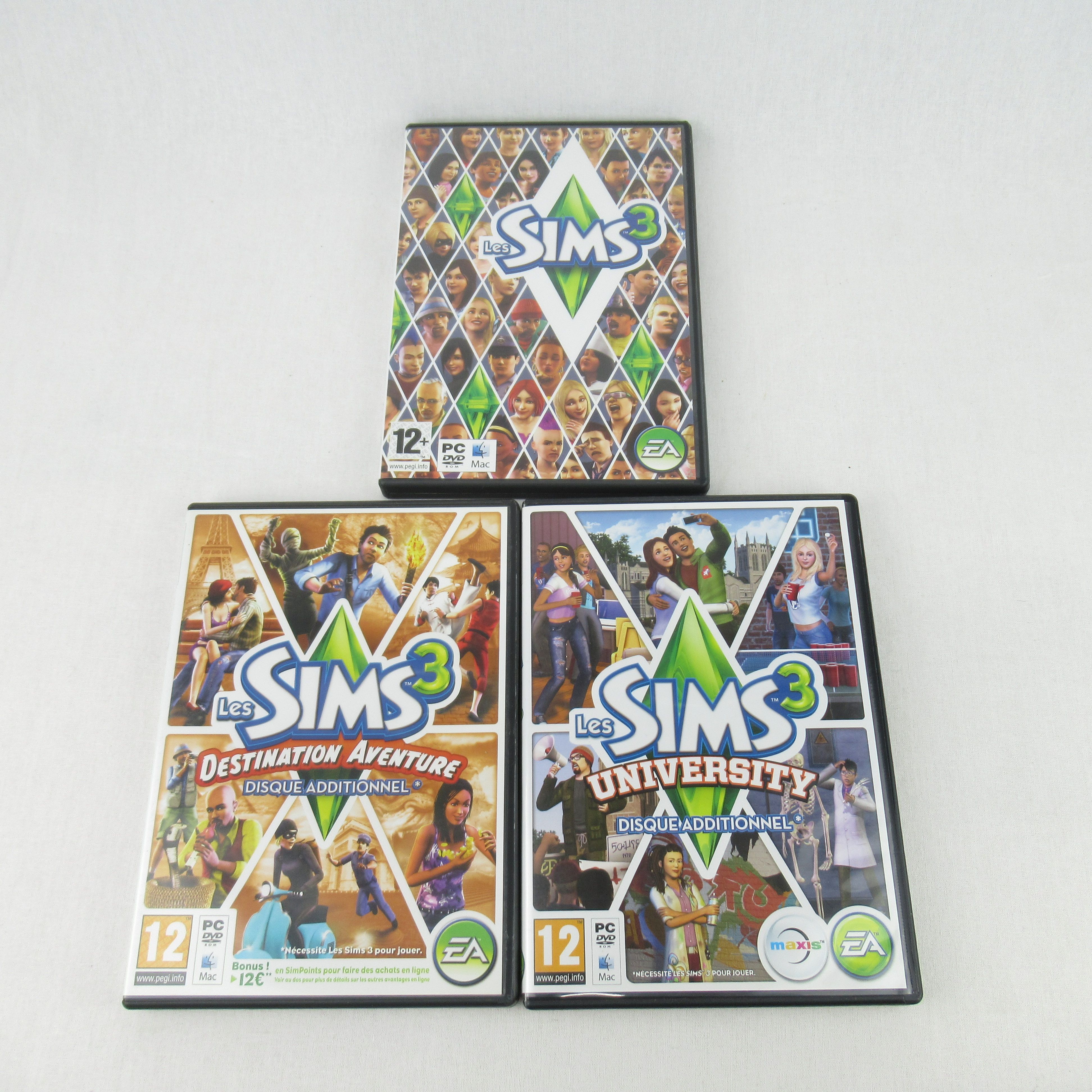 Jeu PC Les Sim's 3 + 2 DLC (université + aventure) - EA games   -  reconditionné disponible sur Label Emmaüs