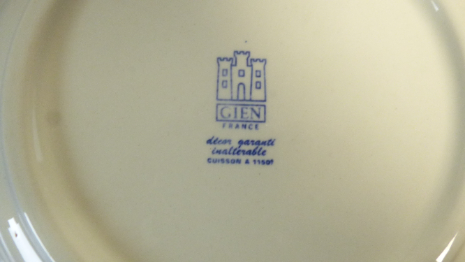 Assiette creuse Gien Décor Delft oiseau bleu - Bon état - Photo 3