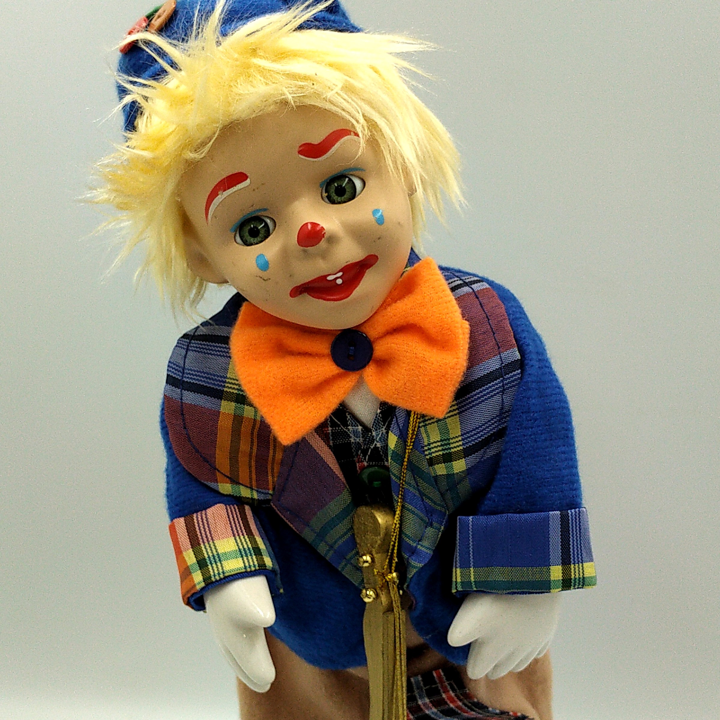 Clown musical, automate en porcelaine avec sa guitare, 32 cm, Vintage. Très bon état - Vue 3 - 