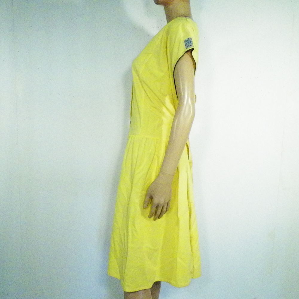 Robe Vintage En Coton Jaune CLASSIC STYLE Taille 50 Bon état - Vue 2 - 