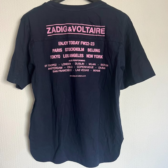 Tee-shirt Zadig & Voltaire bleu bow photoprint, TS Comme neuf - Vue 2 - 