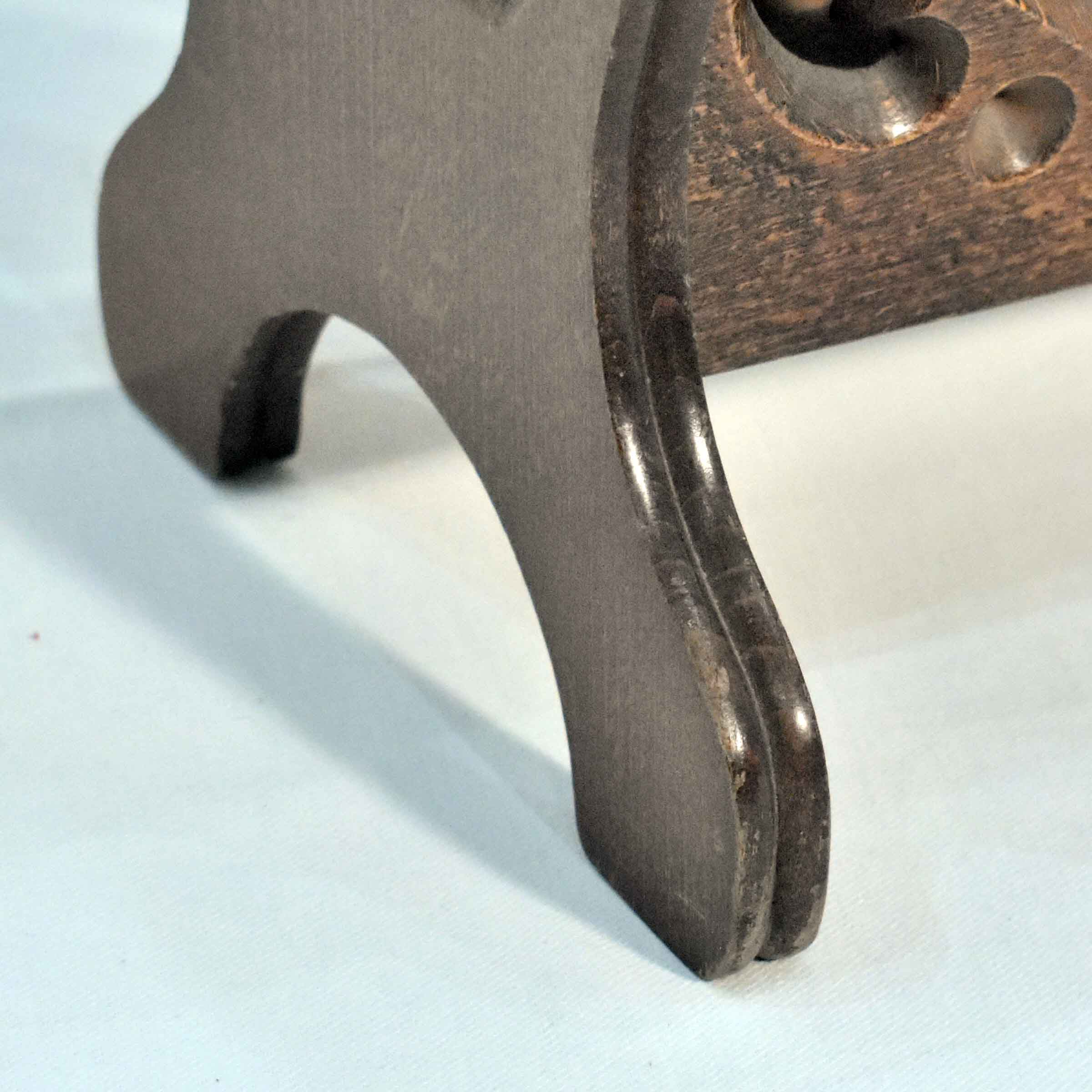 Porte-Revues Polyvalent - Bois Sculpté Teinté & Ajouré Bon état - Vue 6 - 