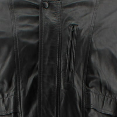 Veste en cuir noire Vintage - Homme - Taille 52  - Vue 5 - 