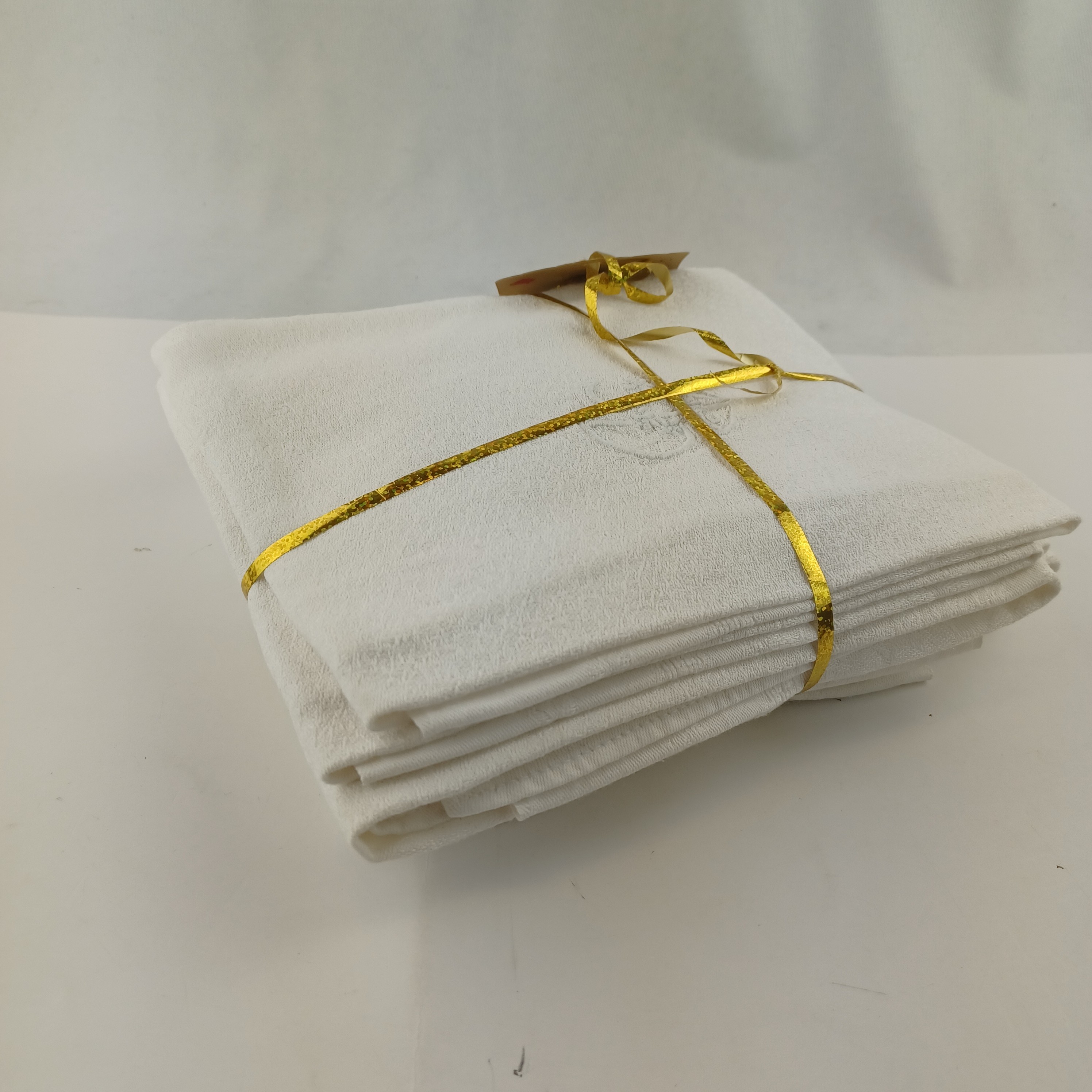Lot de 8 serviettes damassées en coton monogrammées « JB » de 55 × 50 cm Très bon état -  reconditionné disponible sur Label Emmaüs