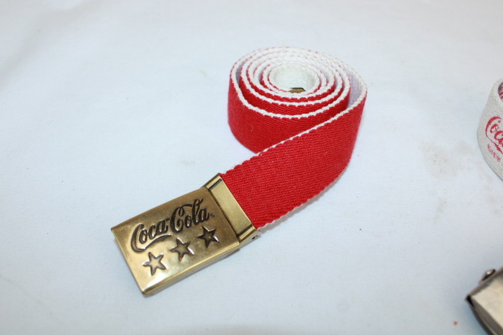 2 ceintures Coca Cola vintage rouge et blanc années 80 - Photo 2