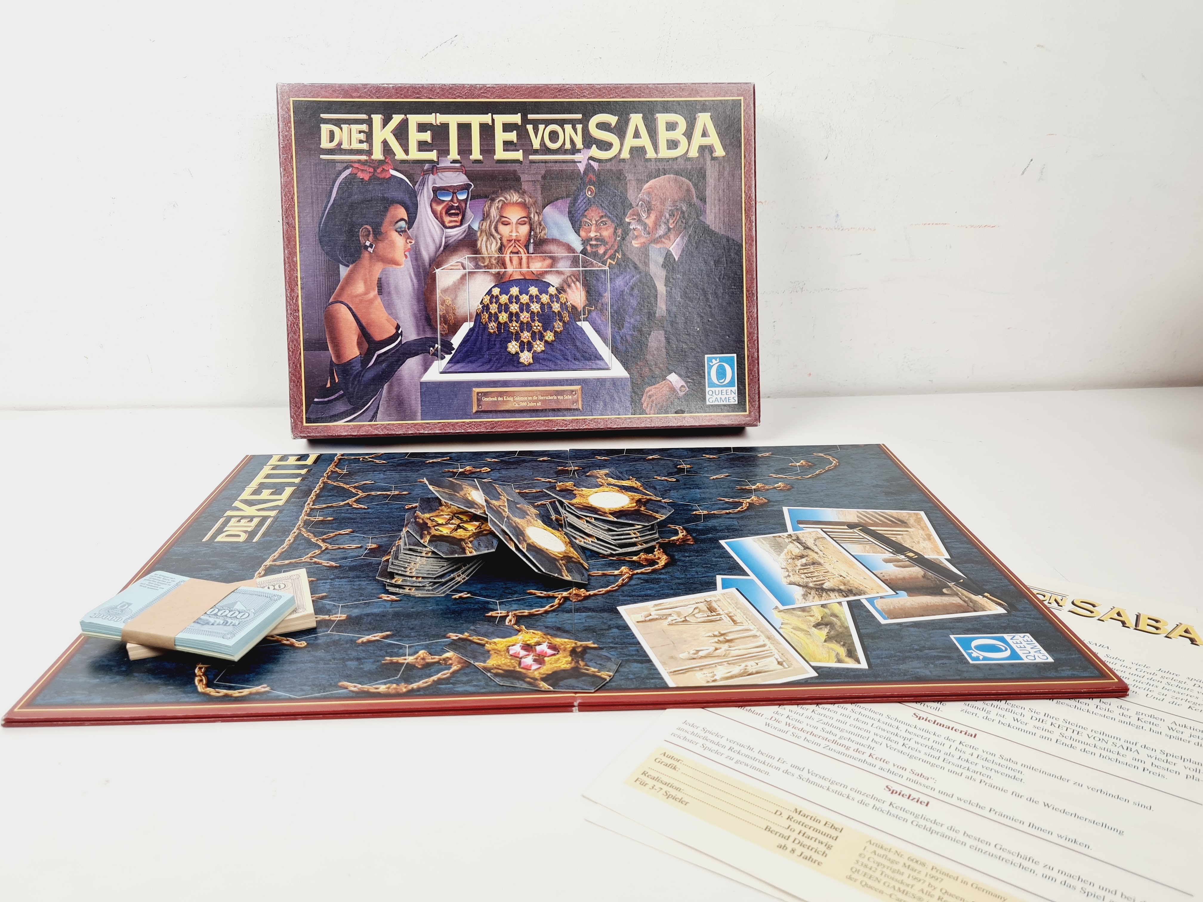 Jeu de société vintage en allemand - Die kette von Saba - Queen games - 1997 - Dès 8 ans Bon état - Vue 3 - 