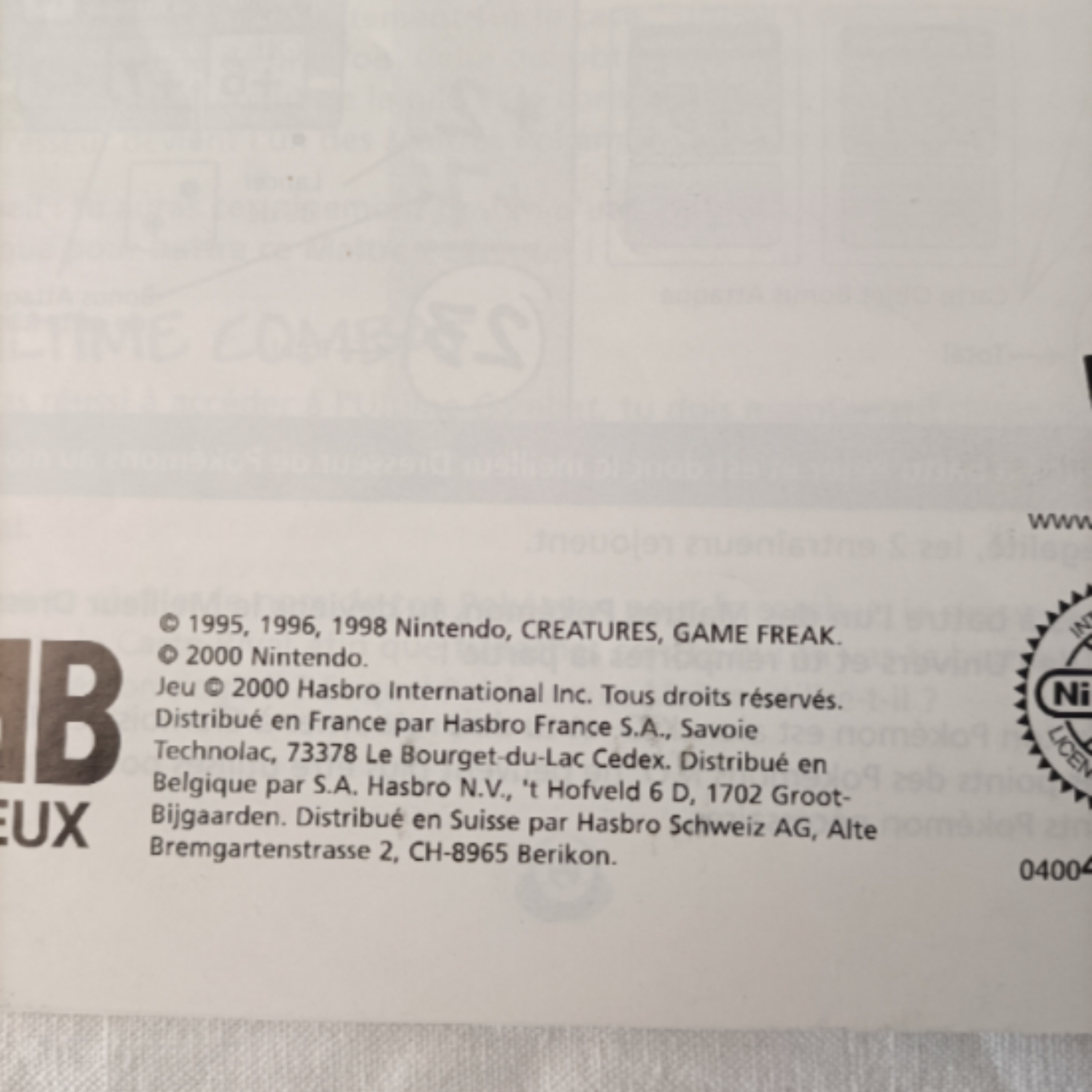 Jeu de société Pokémon Maître dresseur - MB jeux, 2000 Nintendo Bon état - Vue 10 - 