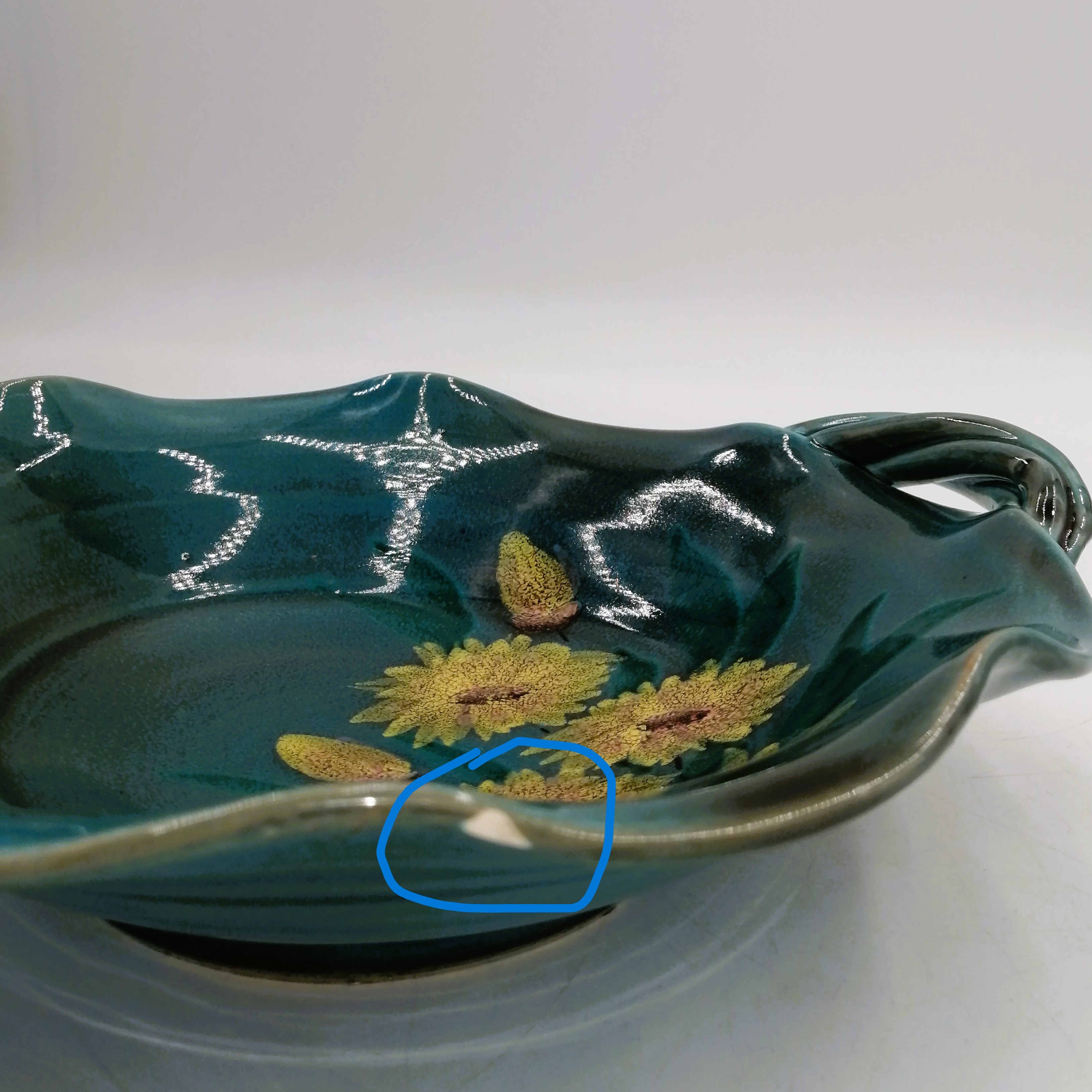 Coupe à fruit florale Vallauris - Bon état - Photo 5