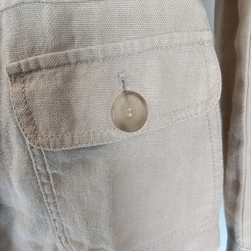Blazer beige en lin Weekend Max Mara coupe cintrée élégante boutons nacrés taille 40 Très bon état - Vue 13 - 