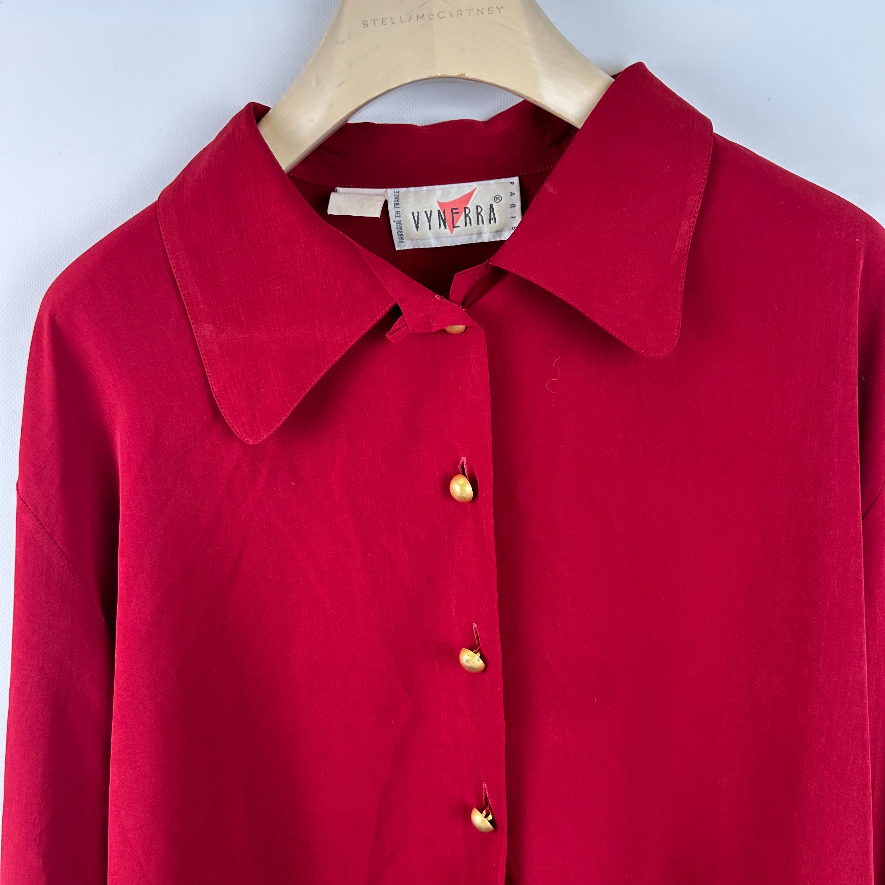 Vynerra paris - Chemisier vintage rouge tomate - Taille 48 - Photo 1