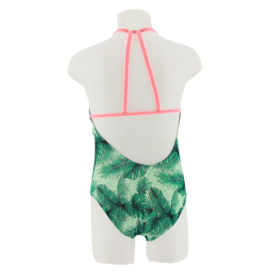 Maillot de bain vert et blanc imprimé feuilles - fille - Decathlon - taille 11 ans - Photo 2
