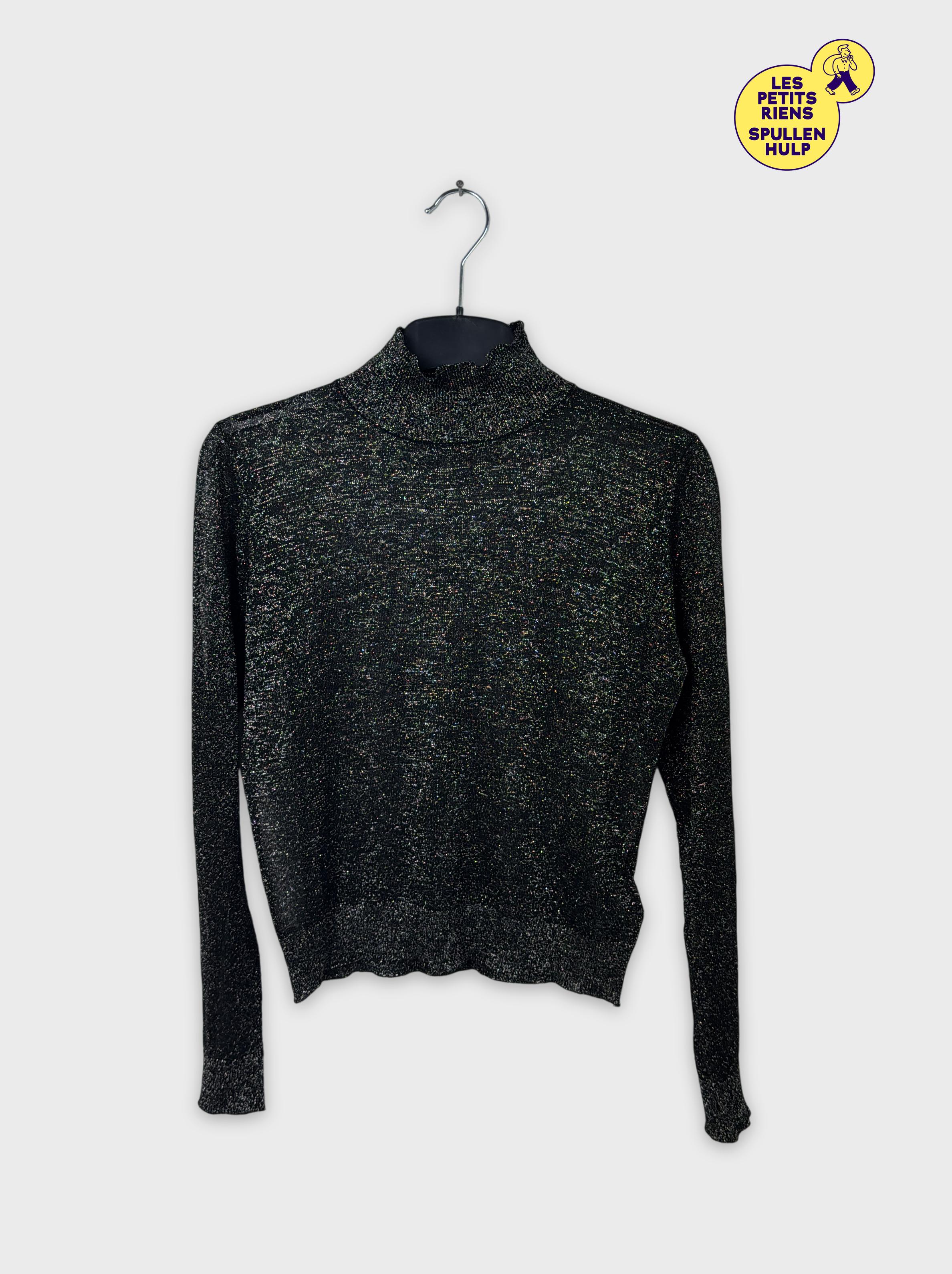 Pull noir brillant col montant Eleven paris M - Photo 0